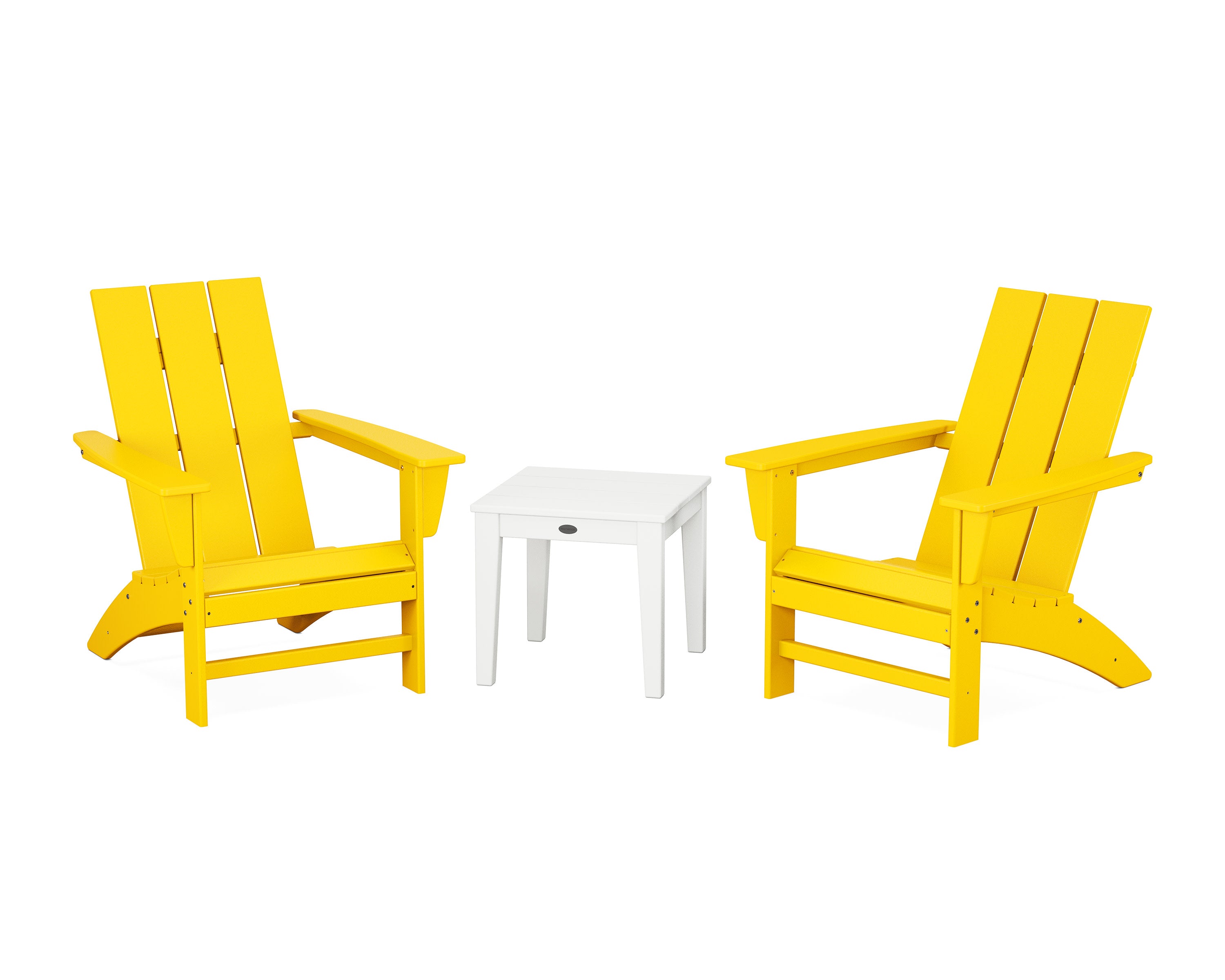 Modern Adirondack 3-Piece Set in Lemon / White