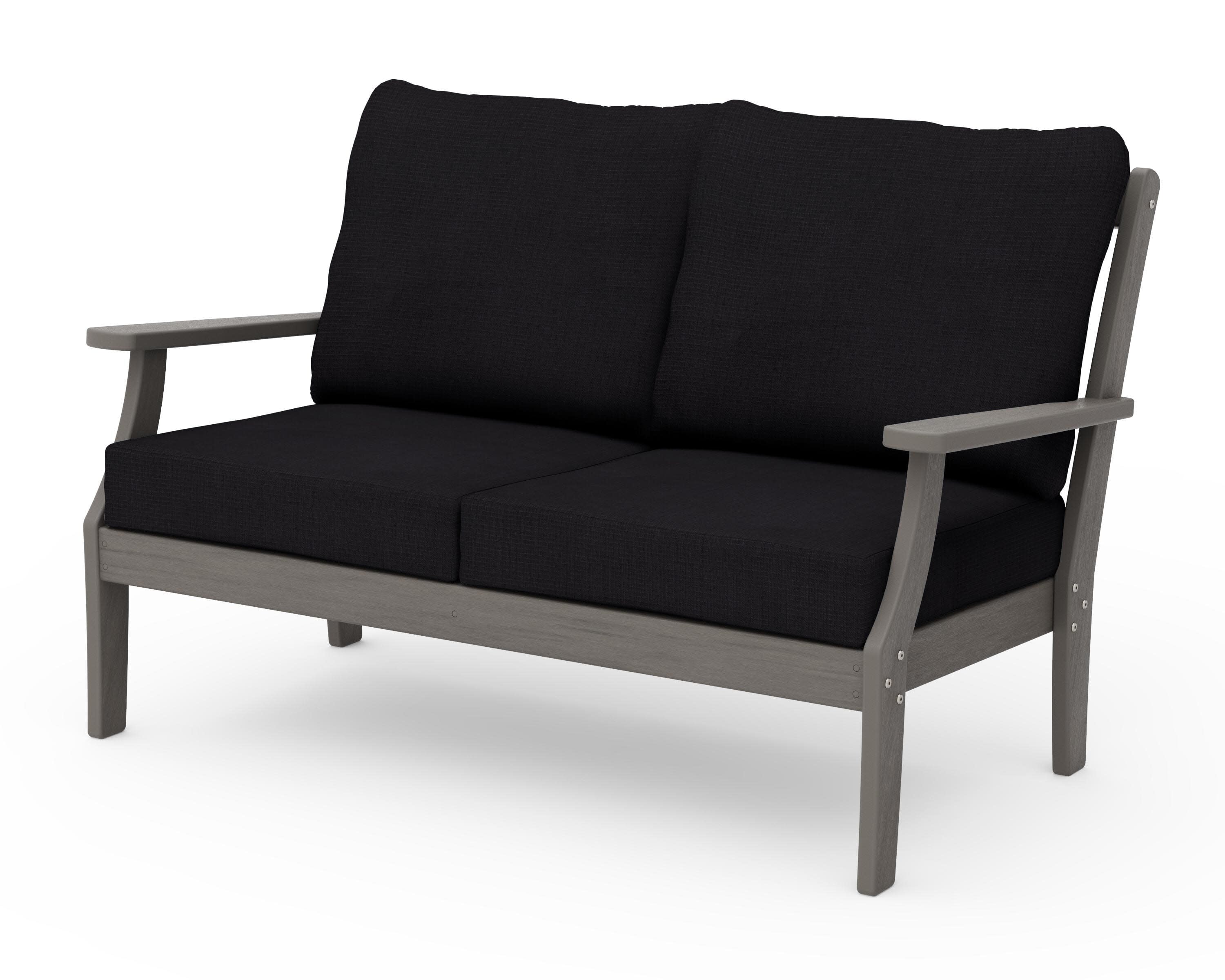 Braxton Deep Seating Loveseat in Driftwood / Midnight Linen