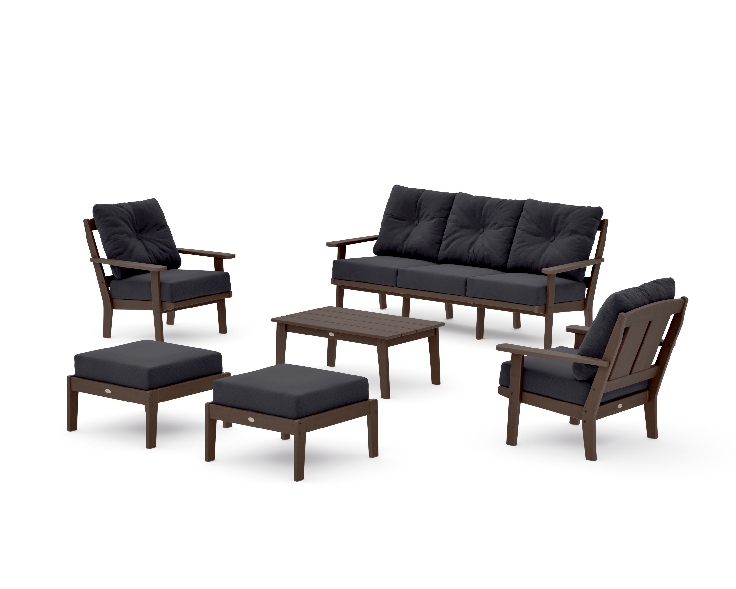 Mission 6-Piece Lounge Sofa Set in Kona / Midnight Linen