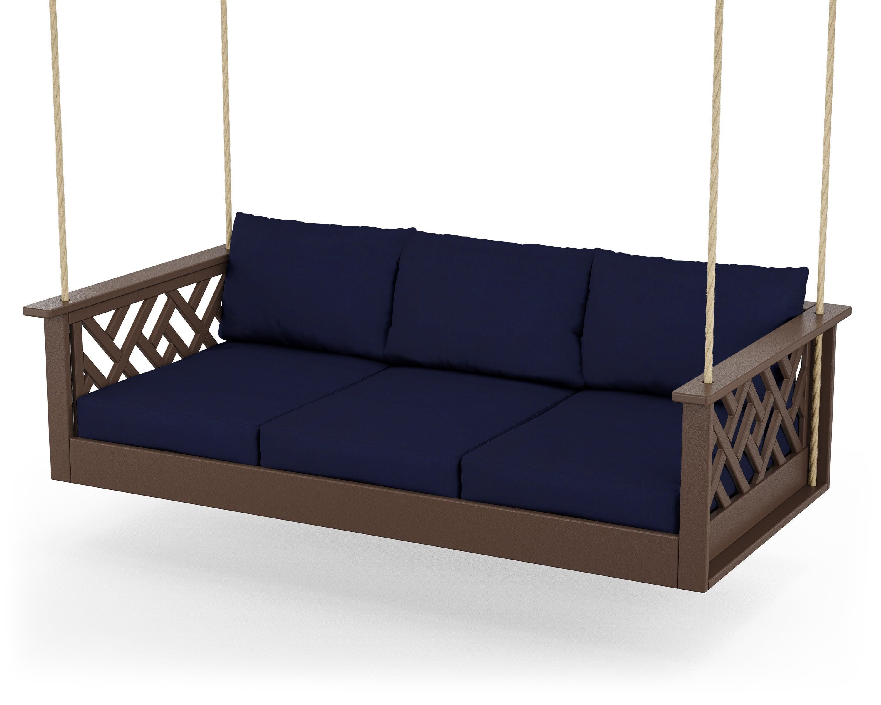 Chippendale Daybed Swing in Mahogany / Navy