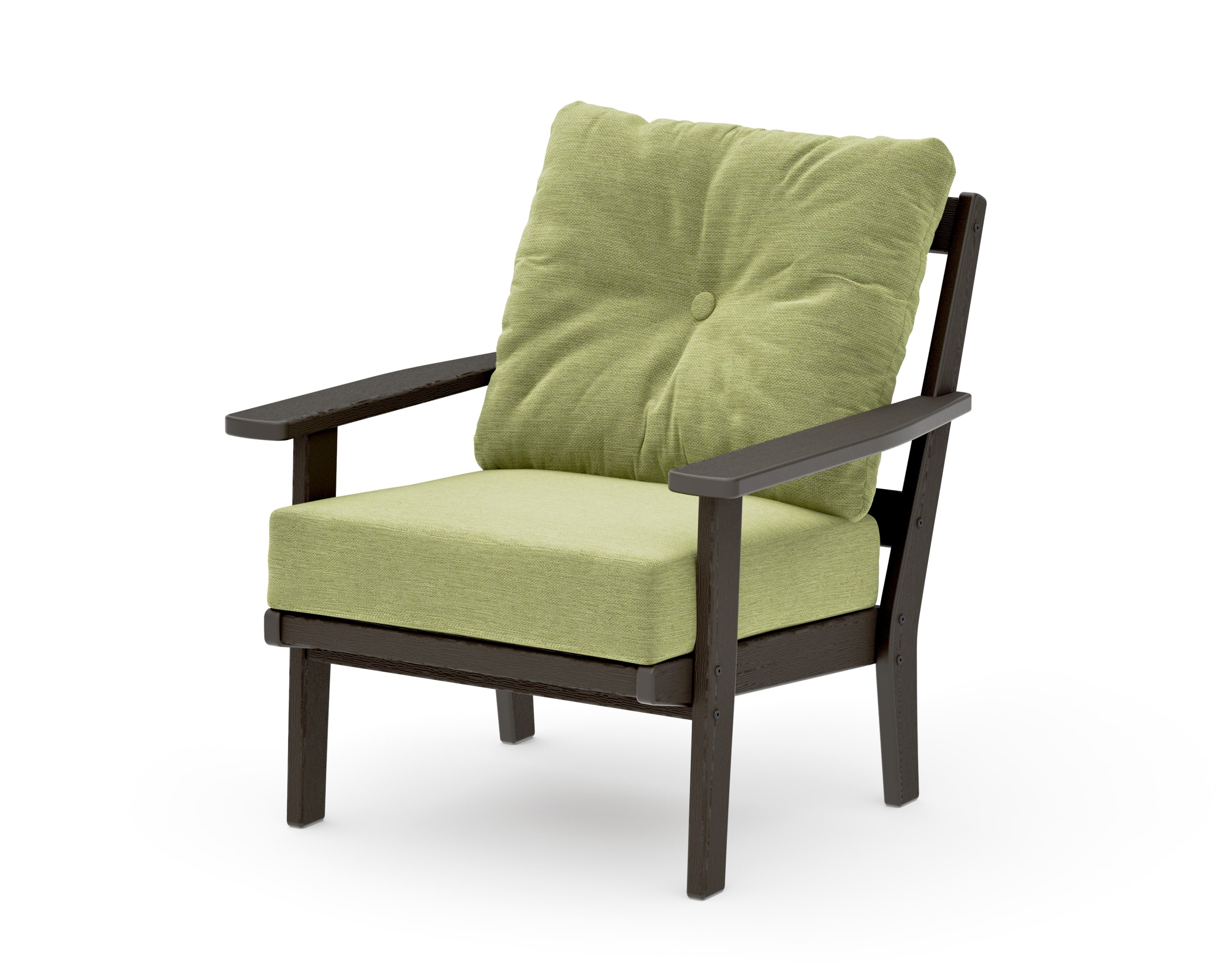 Prairie Deep Seating Chair in Vintage Coffee / Chartreuse Boucle