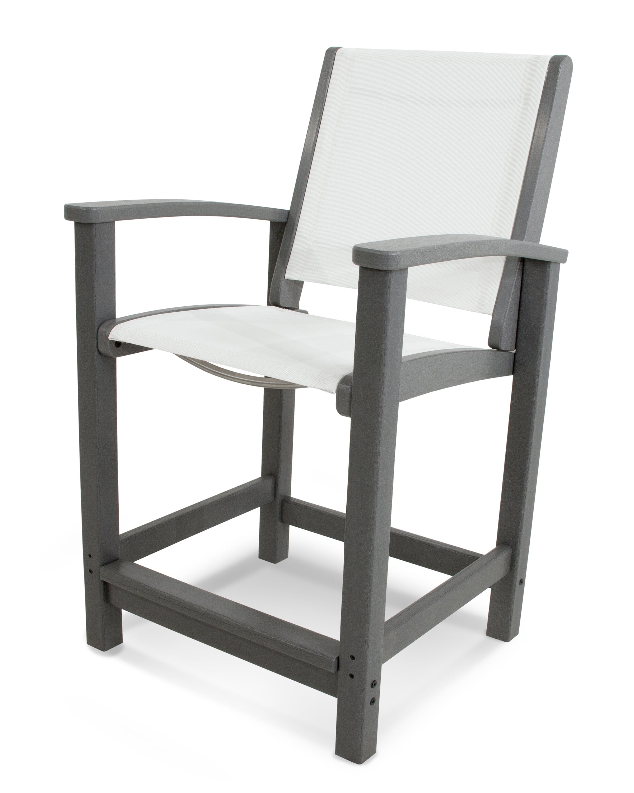 Coastal Counter Chair in Slate Grey / White Sling