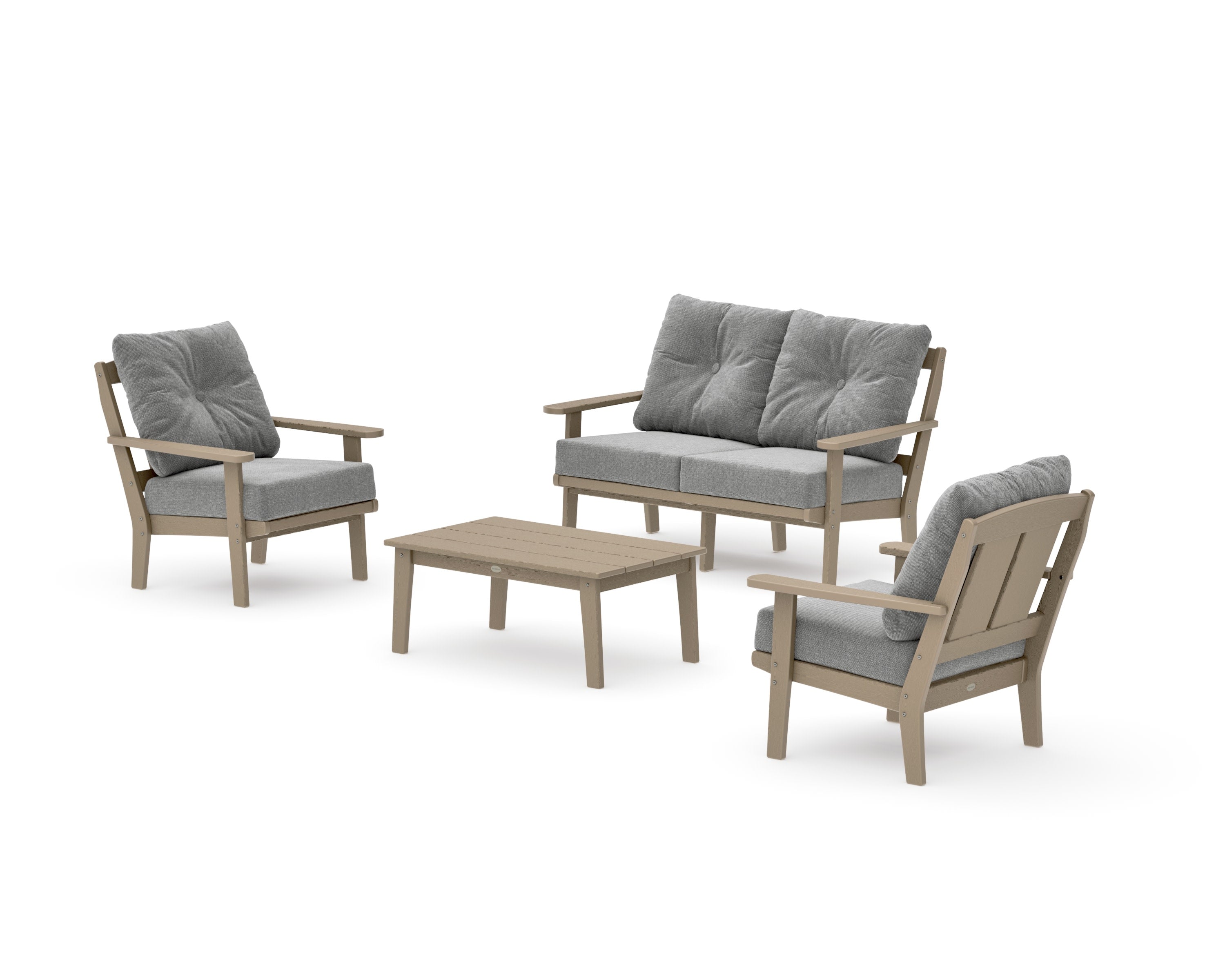Mission 4-Piece Deep Seating Set with Loveseat in Vintage Sahara / Grey Mist
