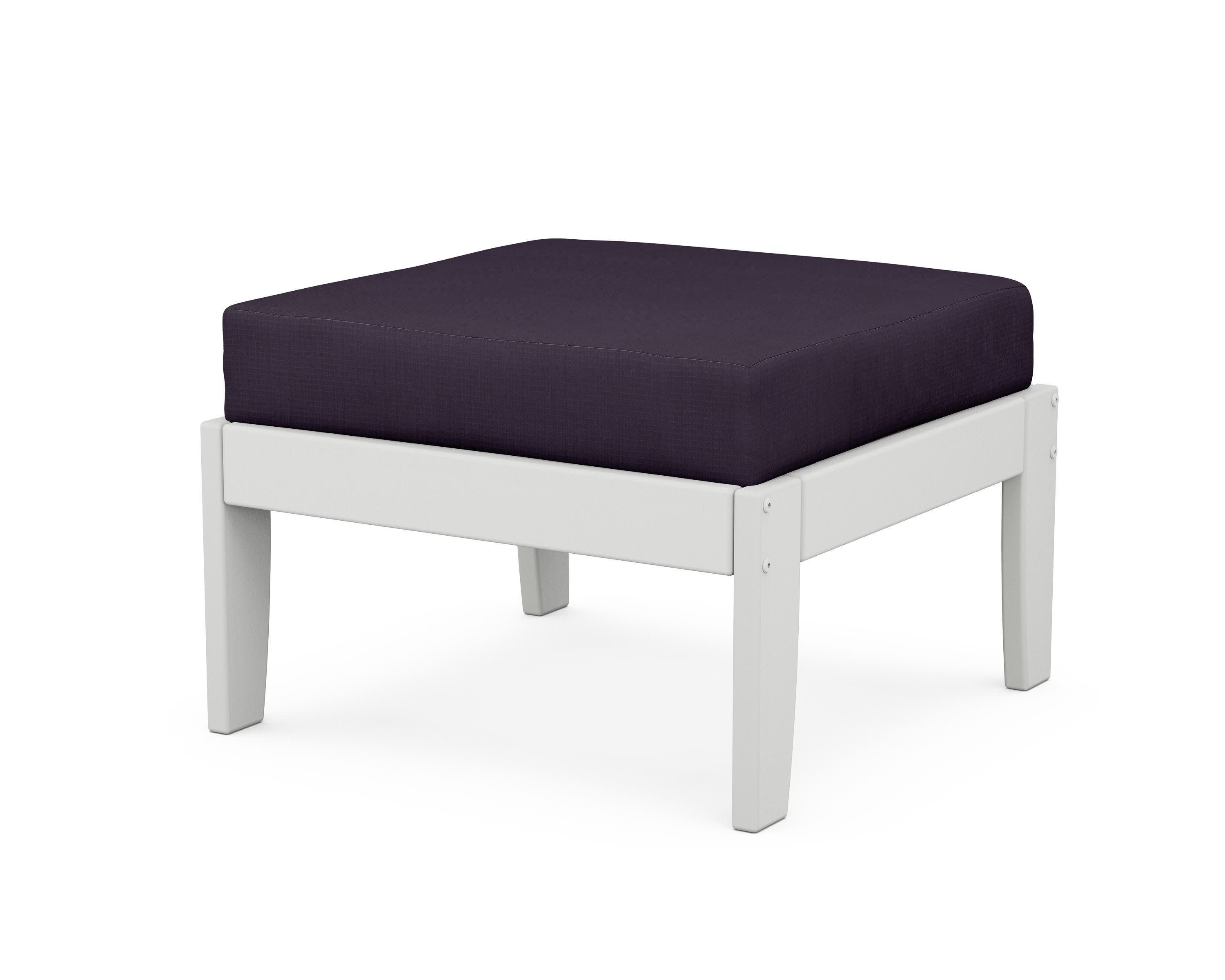 Modular Ottoman - Classic in White / Navy Linen