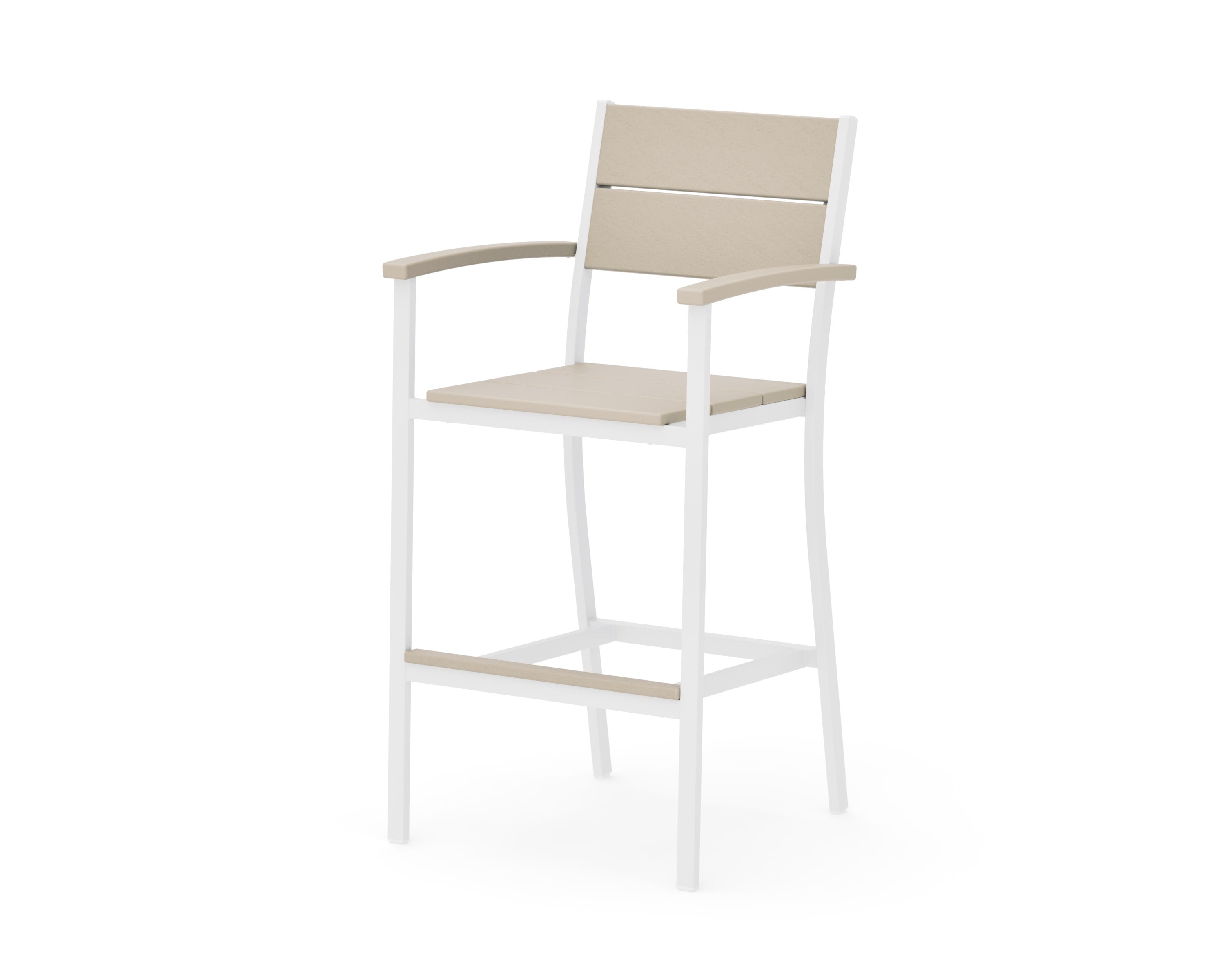 Main Street Bar Arm Chair in White / Sand