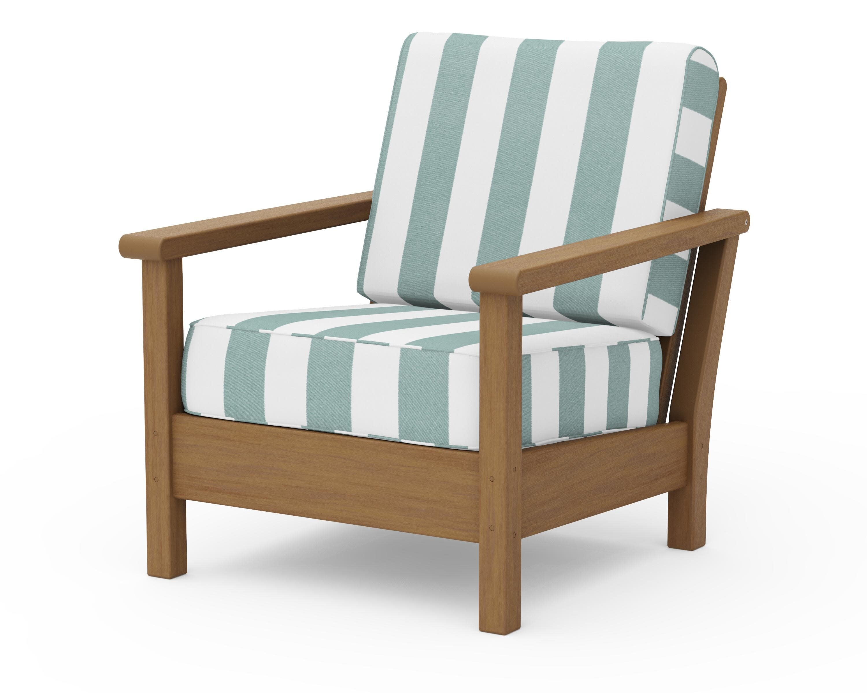 Harbour Deep Seating Chair in Natural / Cabana Stripe Glacier Spa