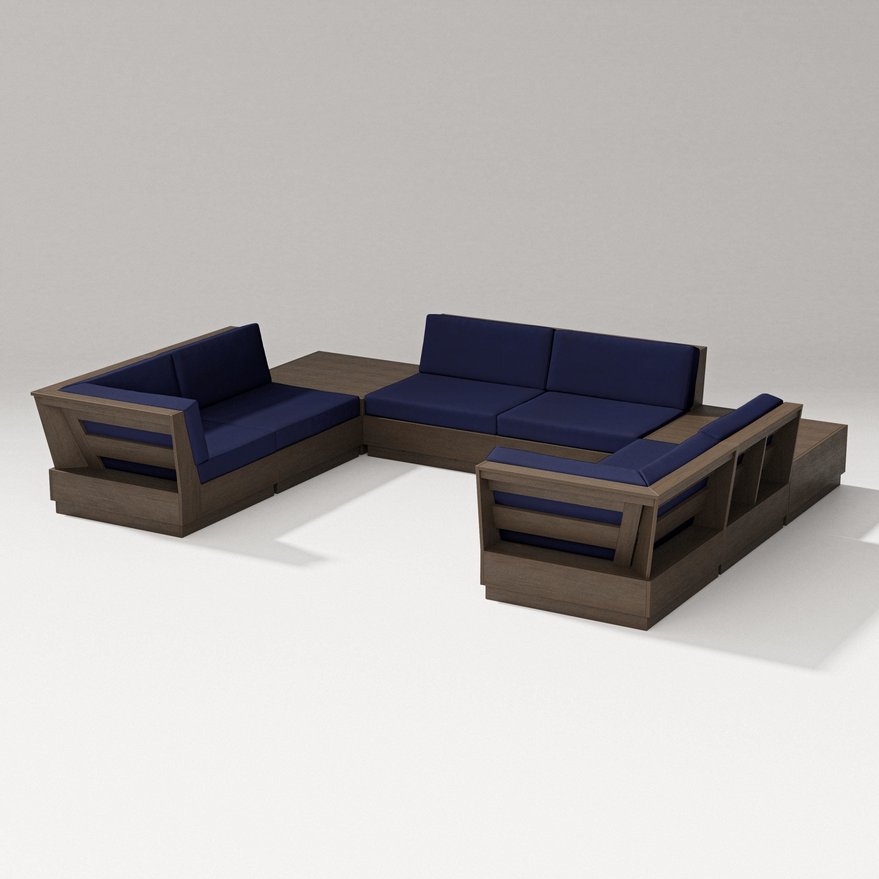 Elevate 8-Piece U-Shaped Sectional in Kona / Navy