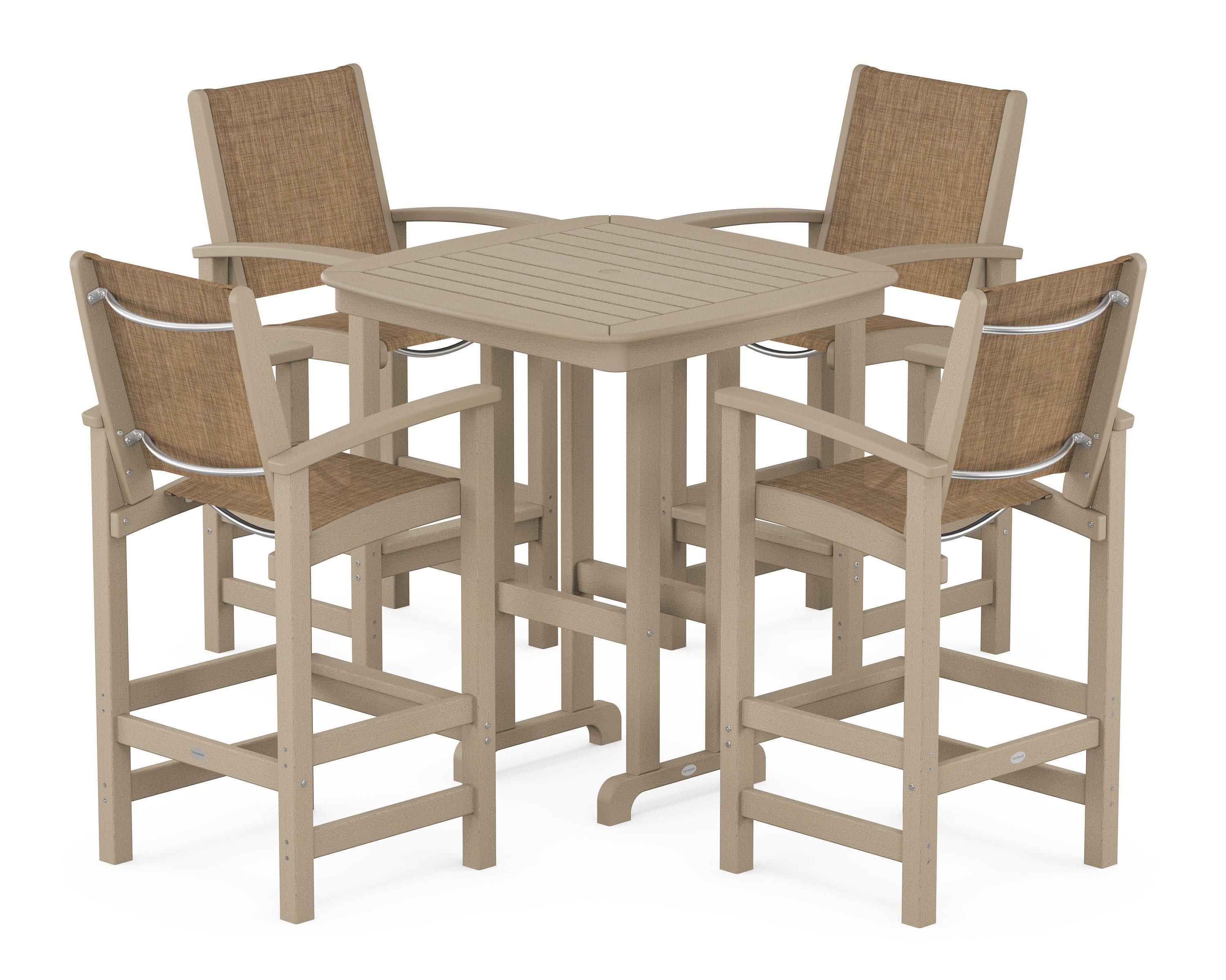Coastal 5-Piece Bar Set in Vintage Sahara / Burlap Sling
