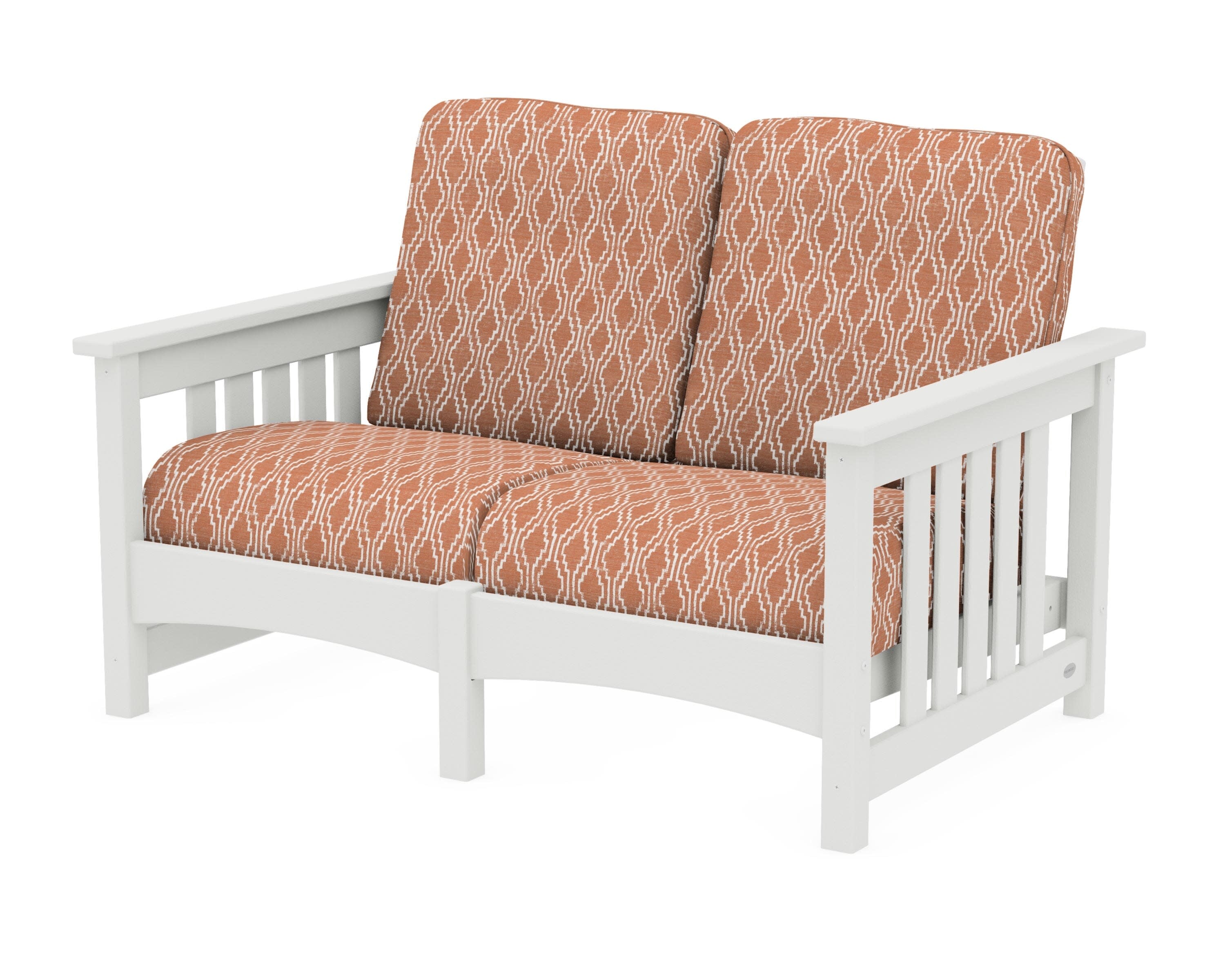 Club Mission Loveseat in Vintage White / Solve Clay