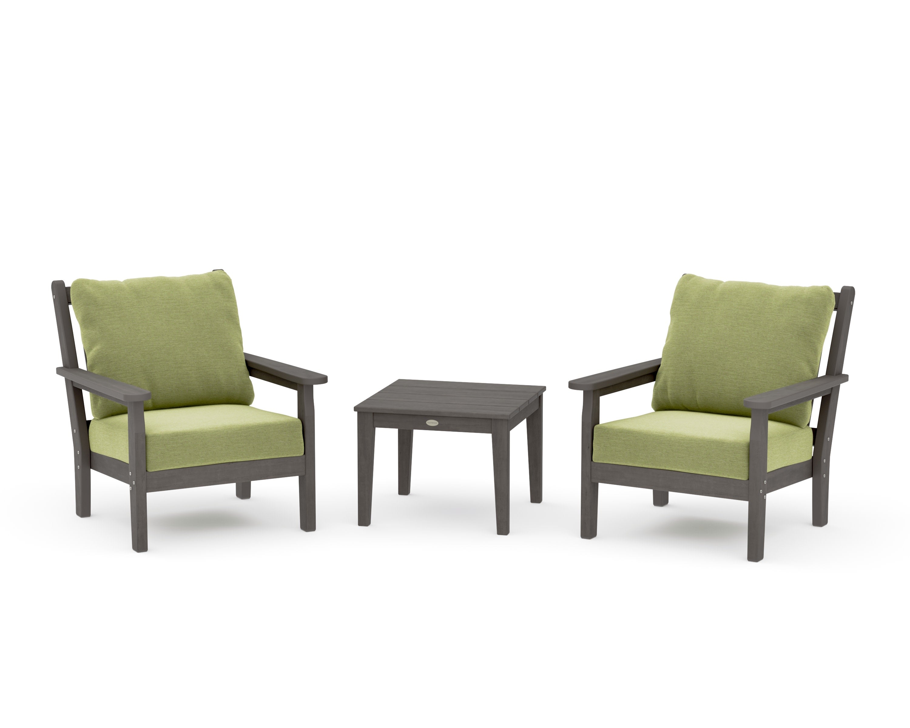 Chippendale 3-Piece Deep Seating Set in Driftwood / Chartreuse Boucle