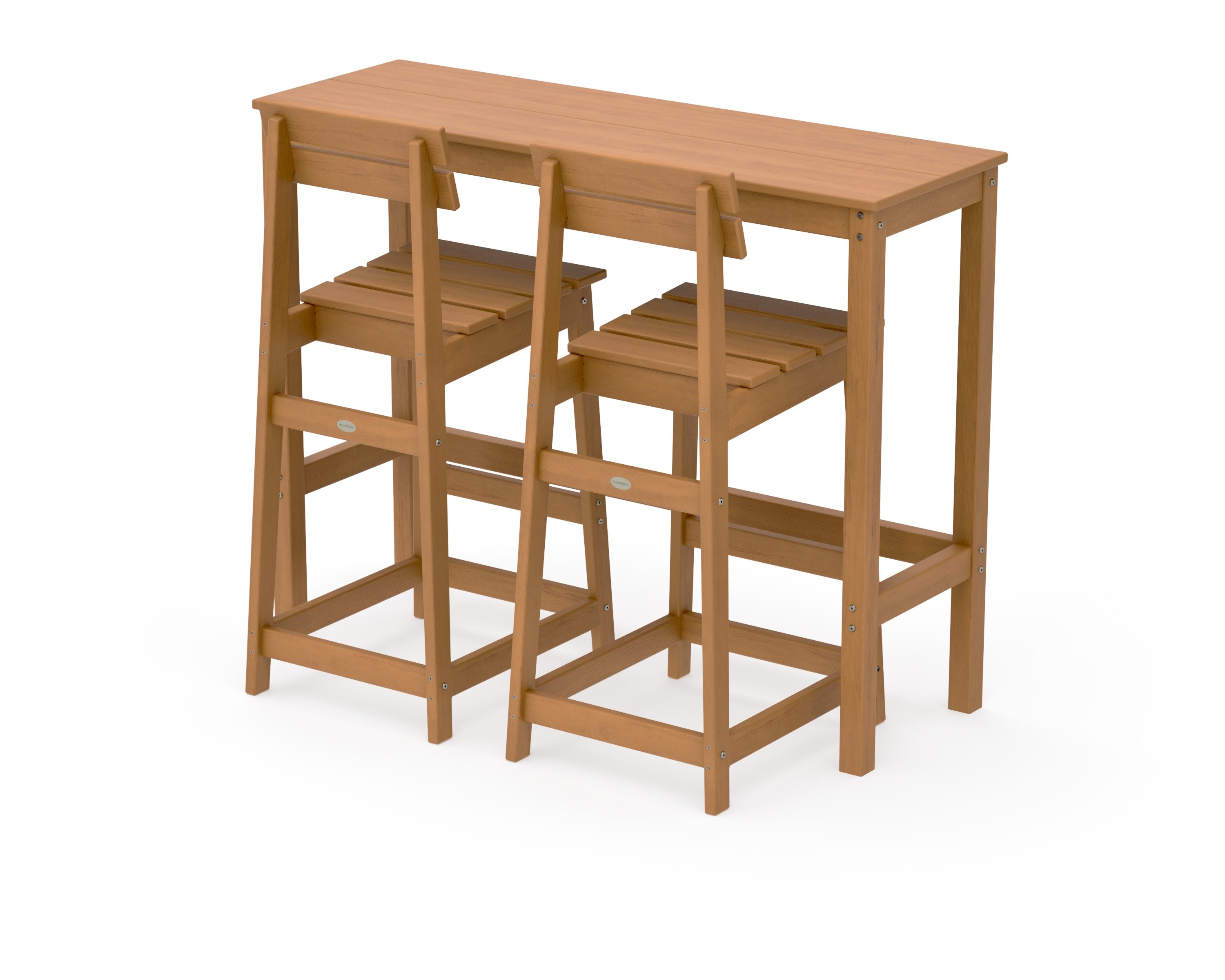 Modern Studio Plaza Bar Chair 3-Piece Balcony Set in Natural