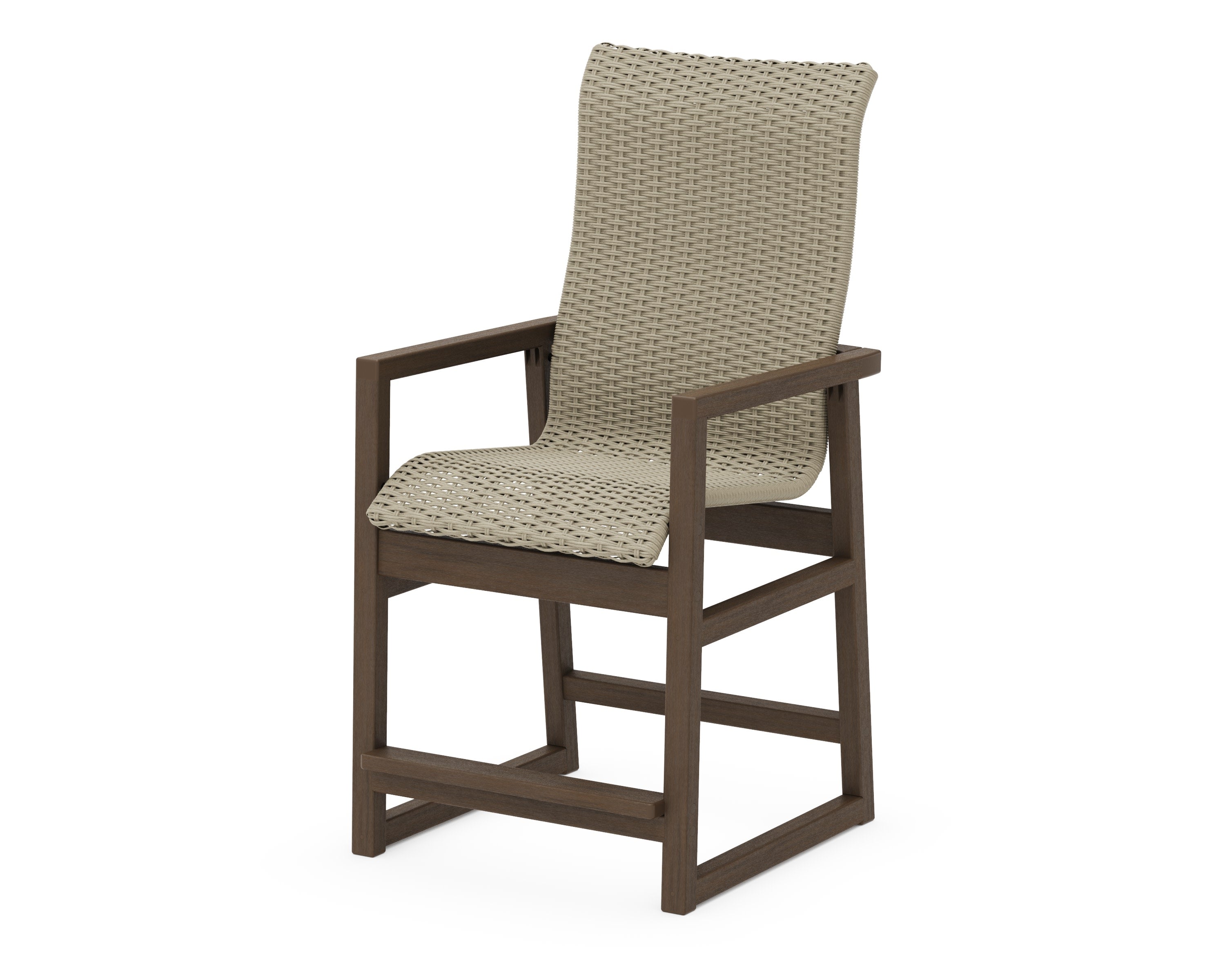 EDGE Woven High-Back Counter Arm Chair in Kona / Dune Grass
