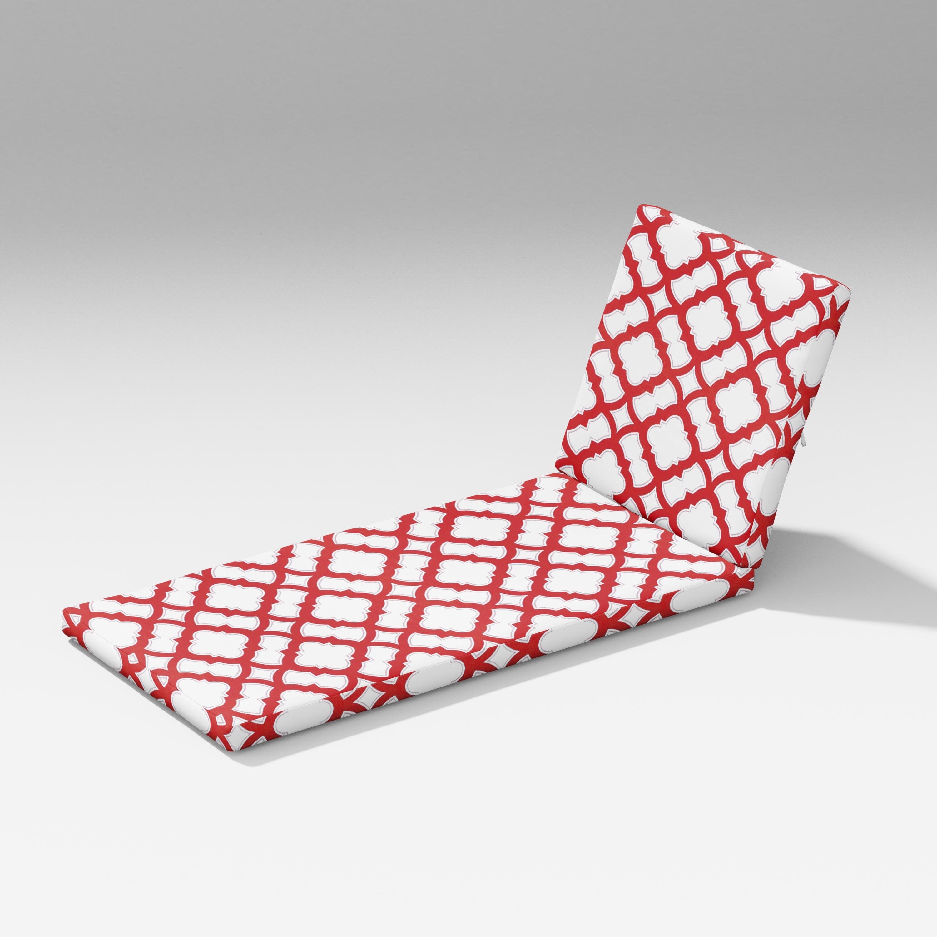 Latitude Chaise Lounge Full Cushion in Trellis Crimson