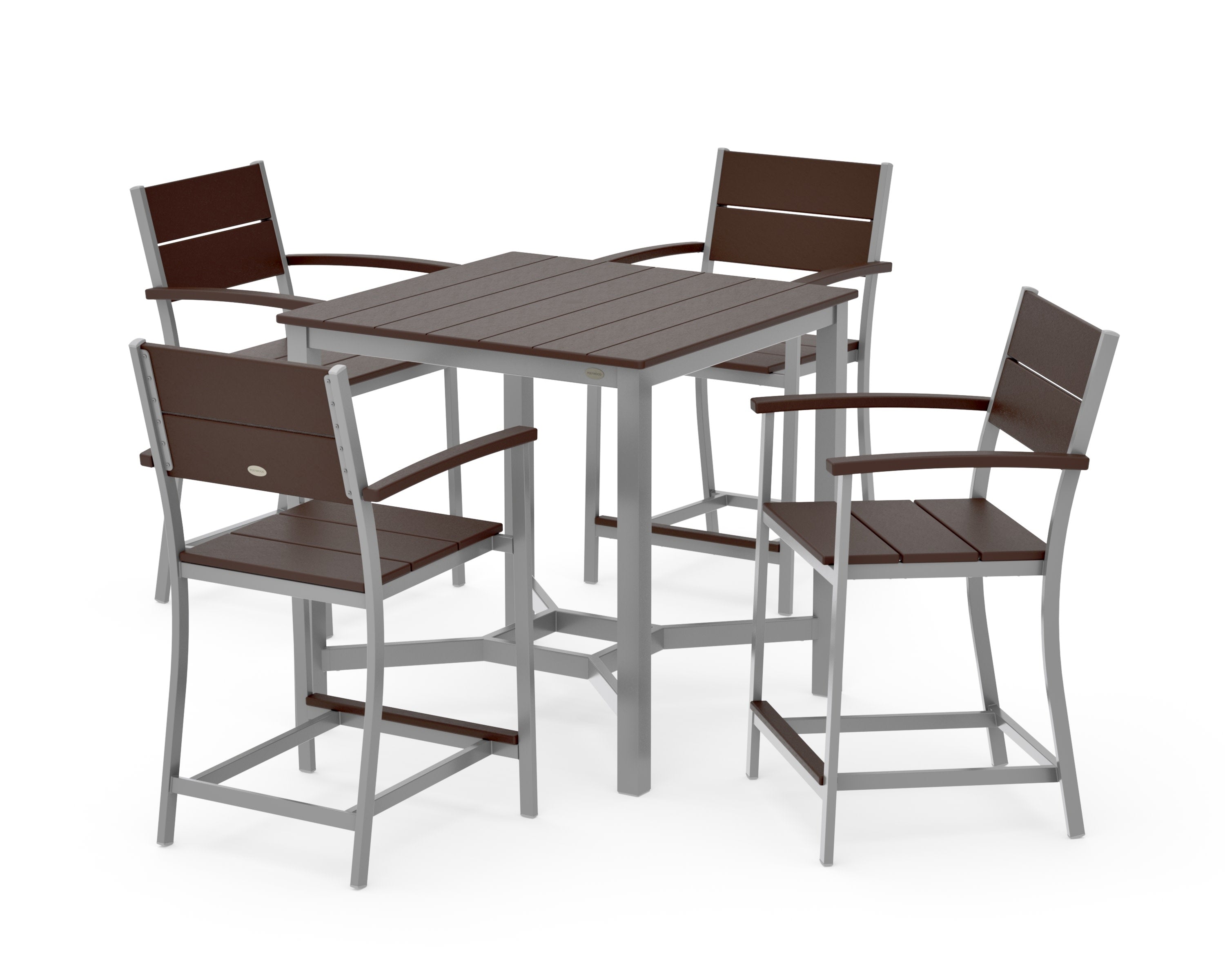 Main Street 5-Piece Counter Set in Silver / Mahogany