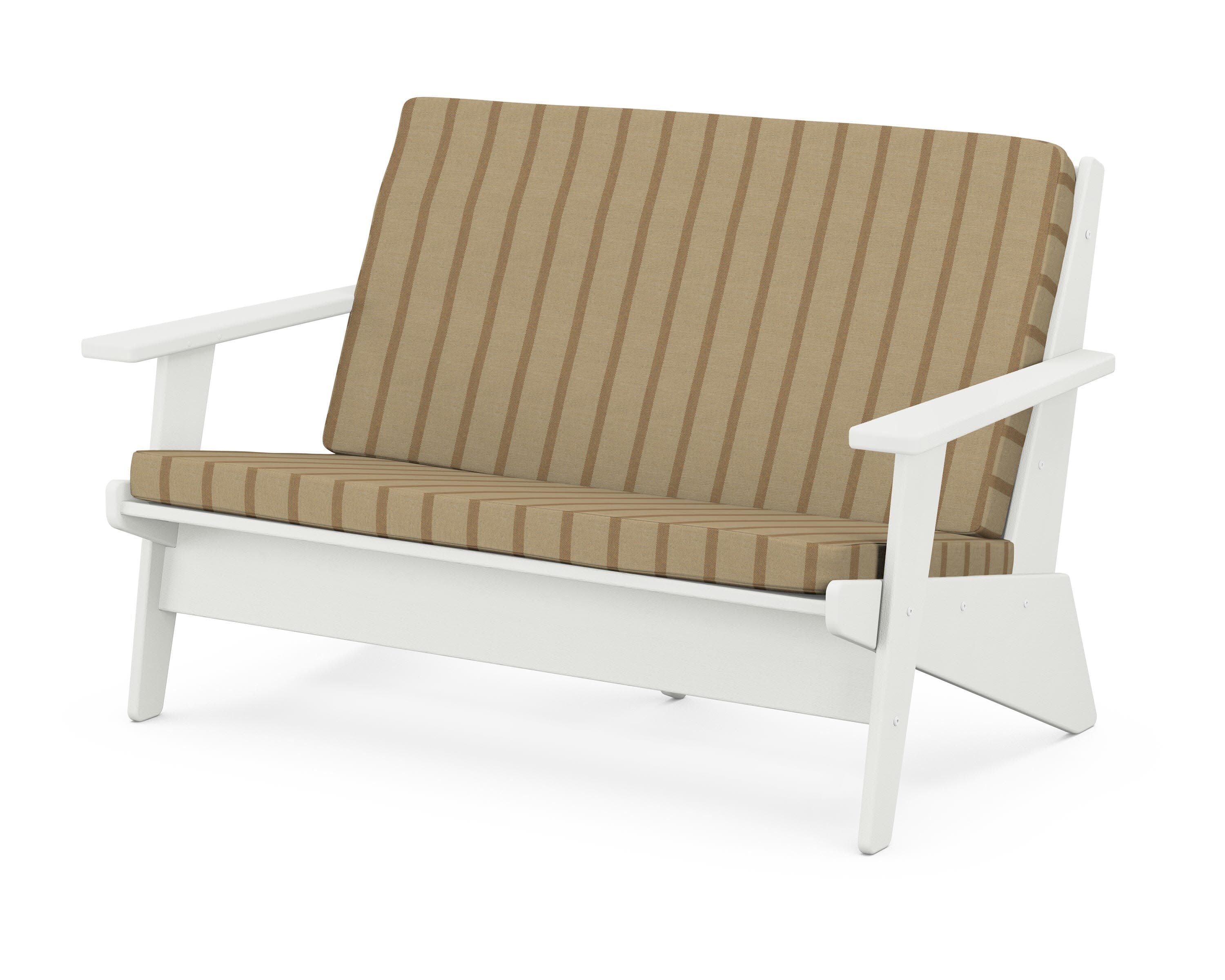 Riviera Modern Lounge Loveseat in Vintage White / Unwind Driftwood