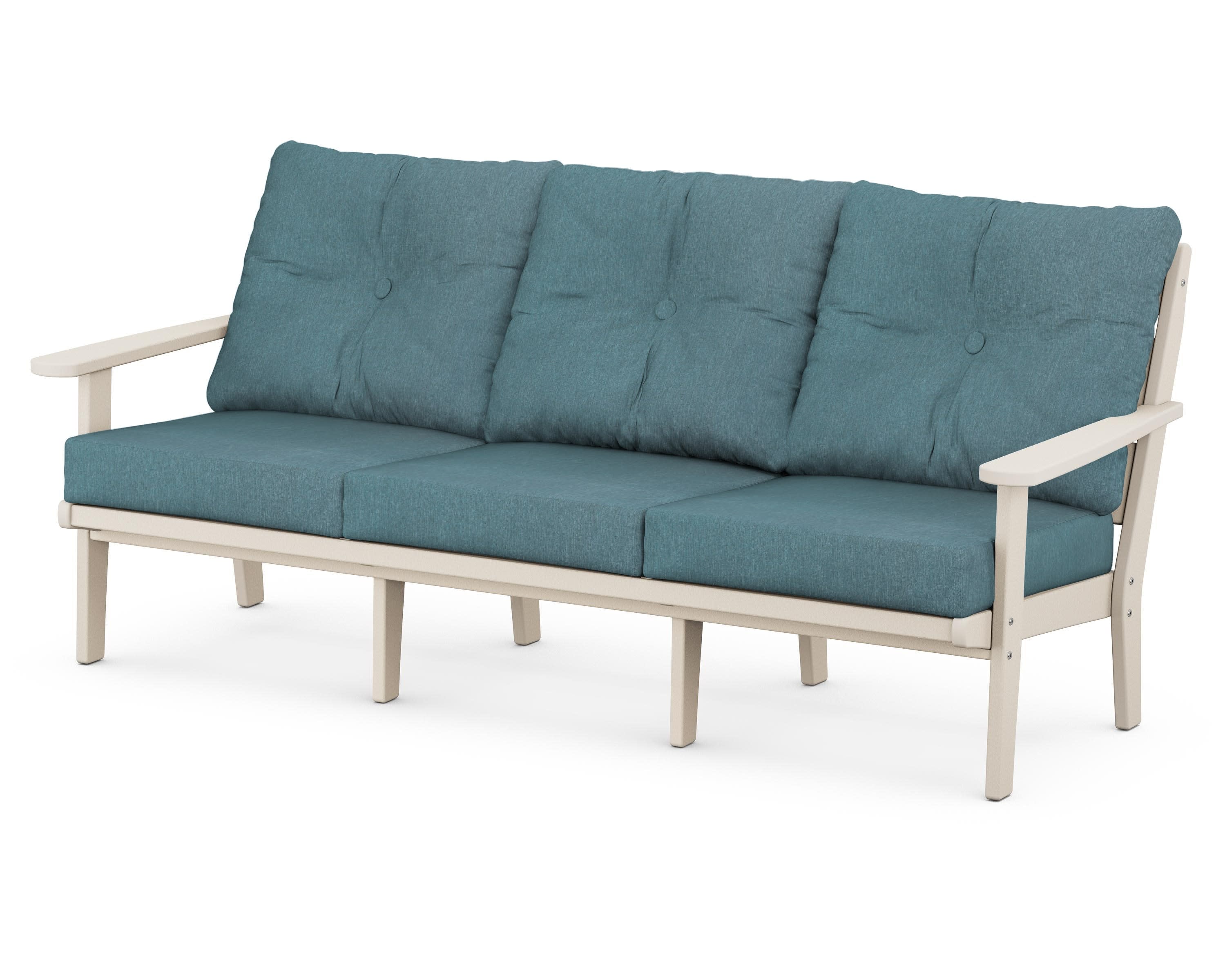 Lakeside Deep Seating Sofa in Sand / Ocean Teal
