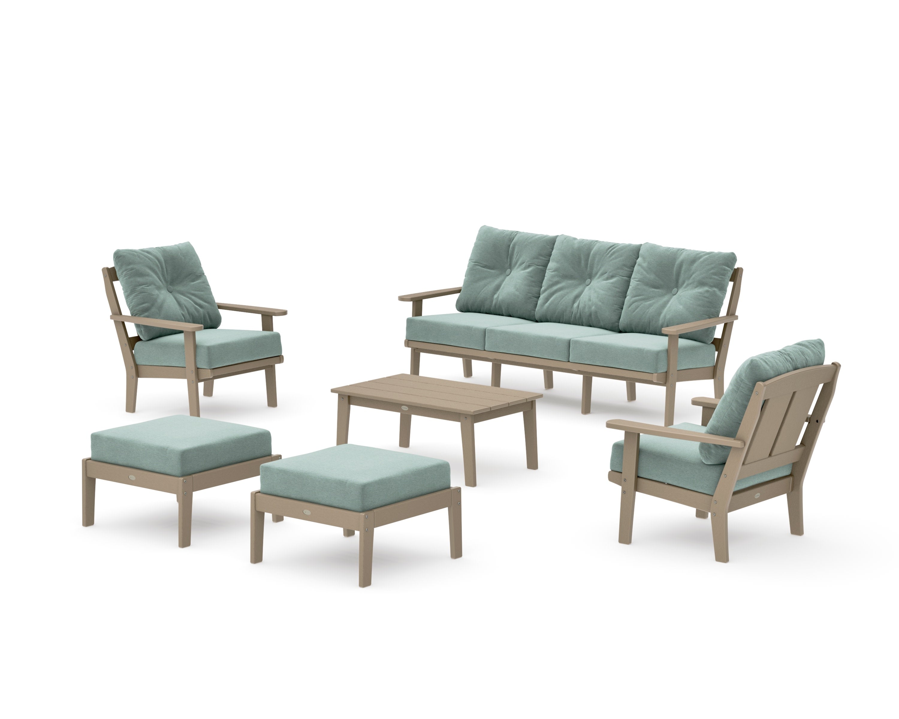 Mission 6-Piece Lounge Sofa Set in Vintage Sahara / Glacier Spa