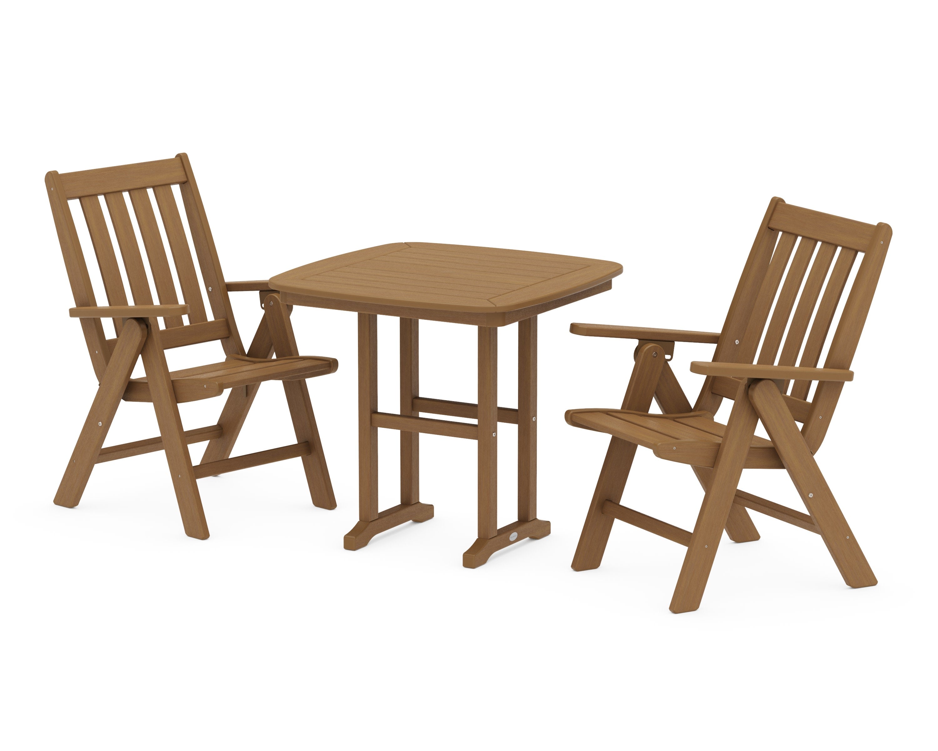 Vineyard Folding Chair 3-Piece Dining Set in Natural