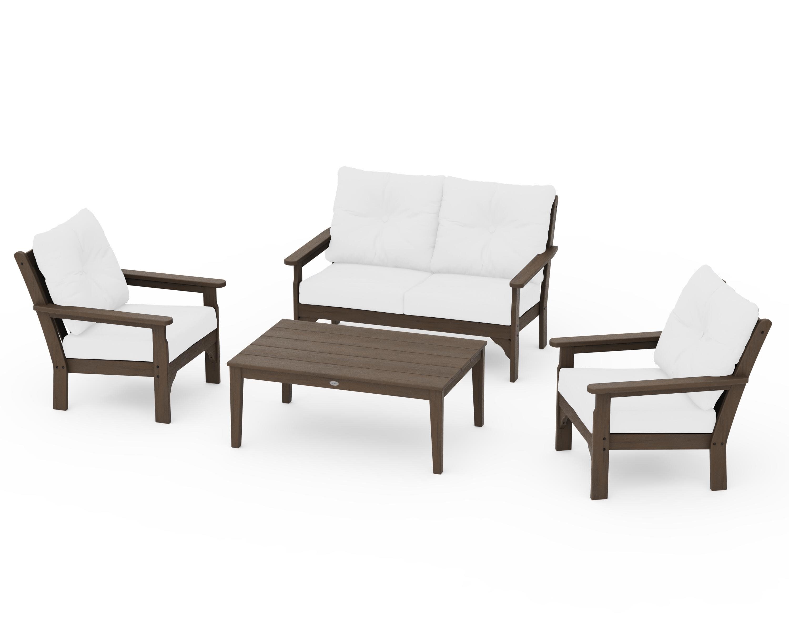 Vineyard 4-Piece Deep Seating Set in Kona / Natural