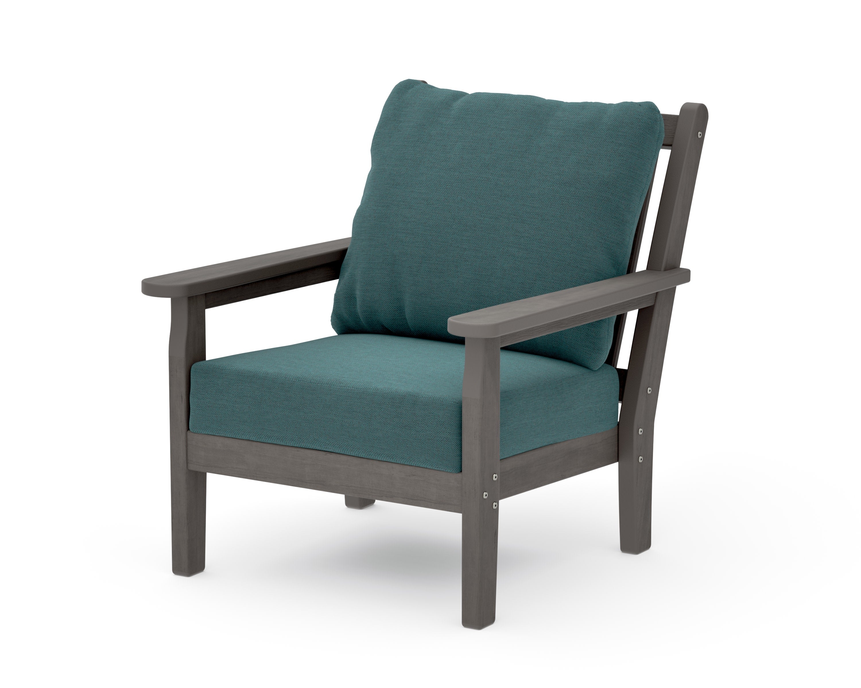 Chippendale Deep Seating Chair in Driftwood / Ocean Teal