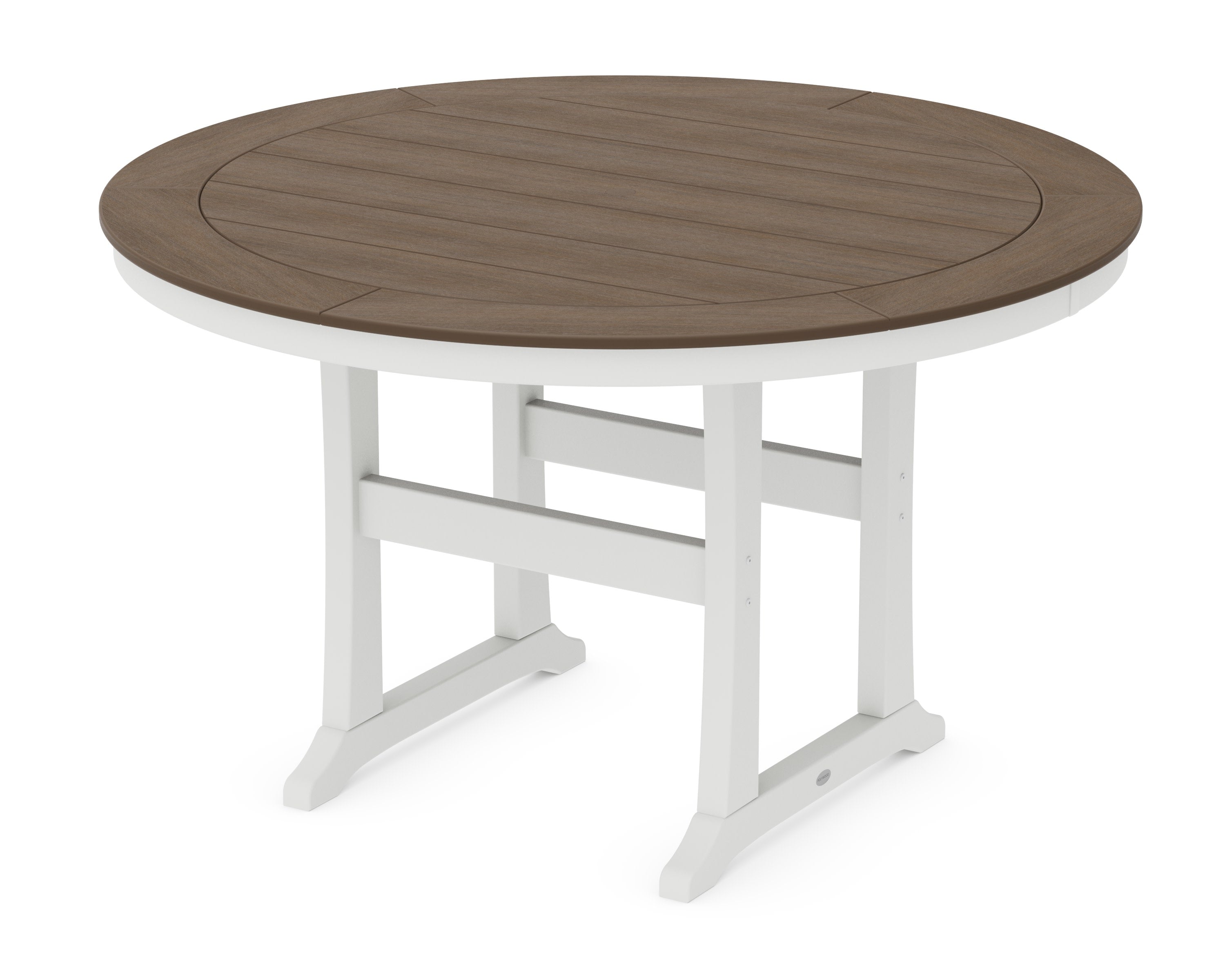 Nautical Trestle 60" Round Counter Table in White / Kona