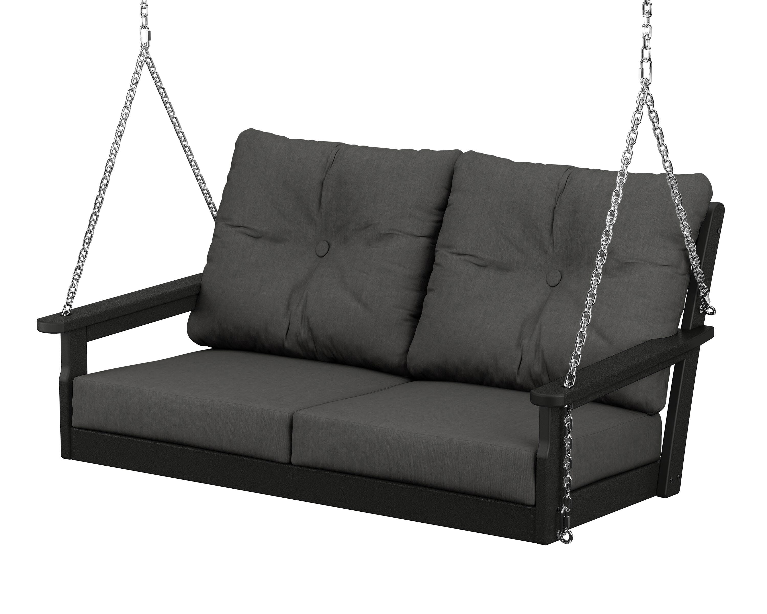 Vineyard Deep Seating Swing in Black / Spectrum Carbon