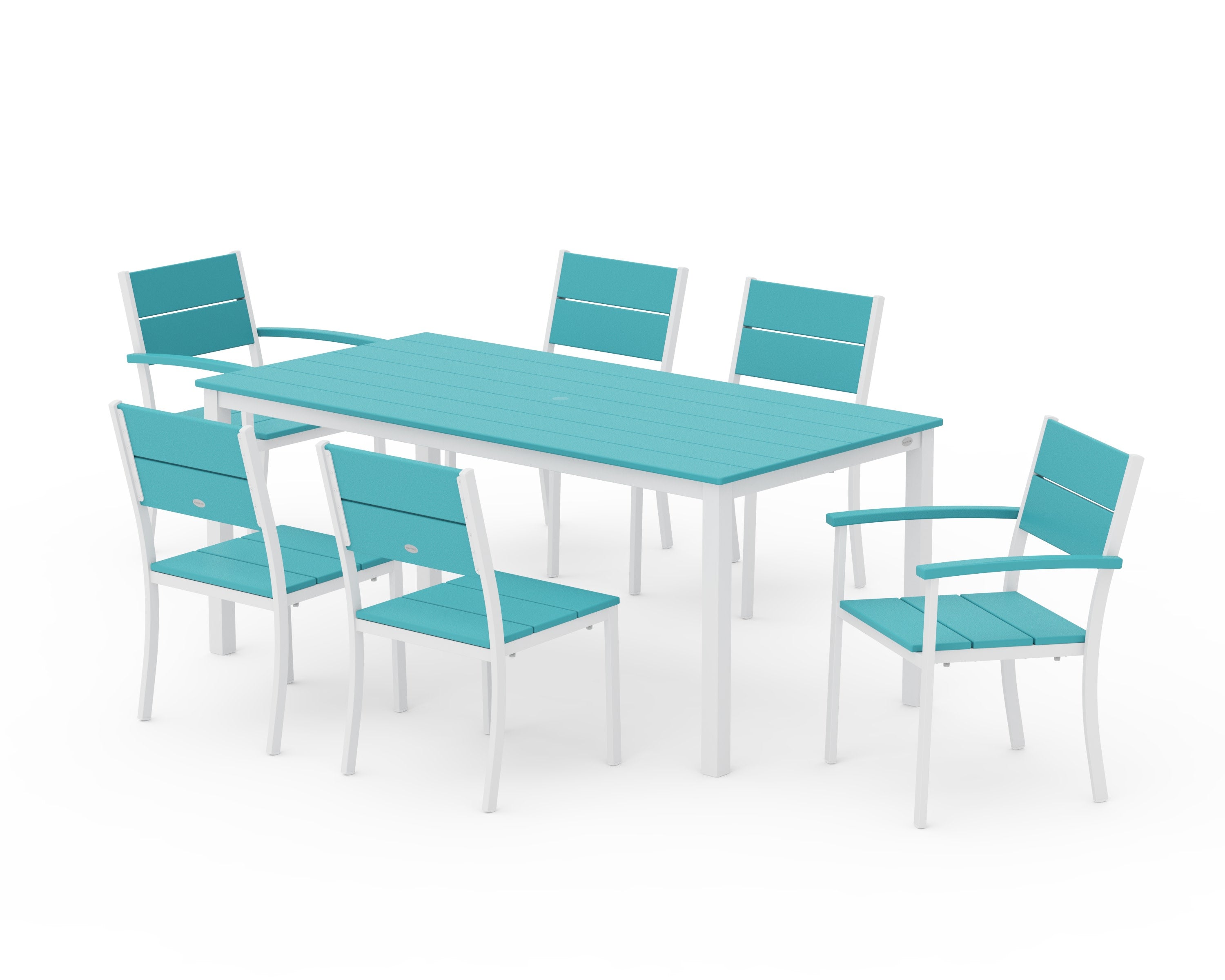 Main Street 7-Piece Dining Set in White / Aruba