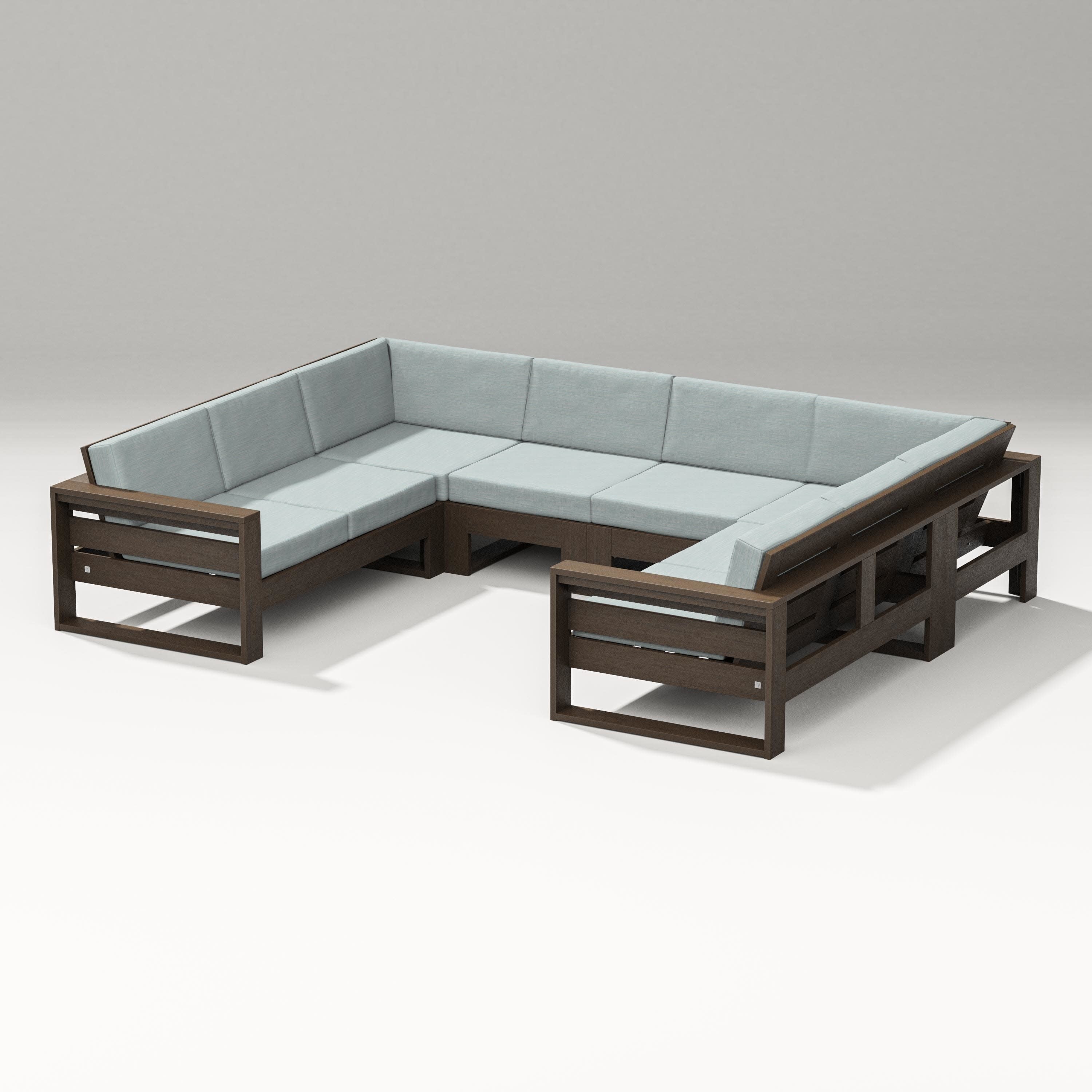 Latitude U-Shaped Sectional in Kona / Soothe Mist