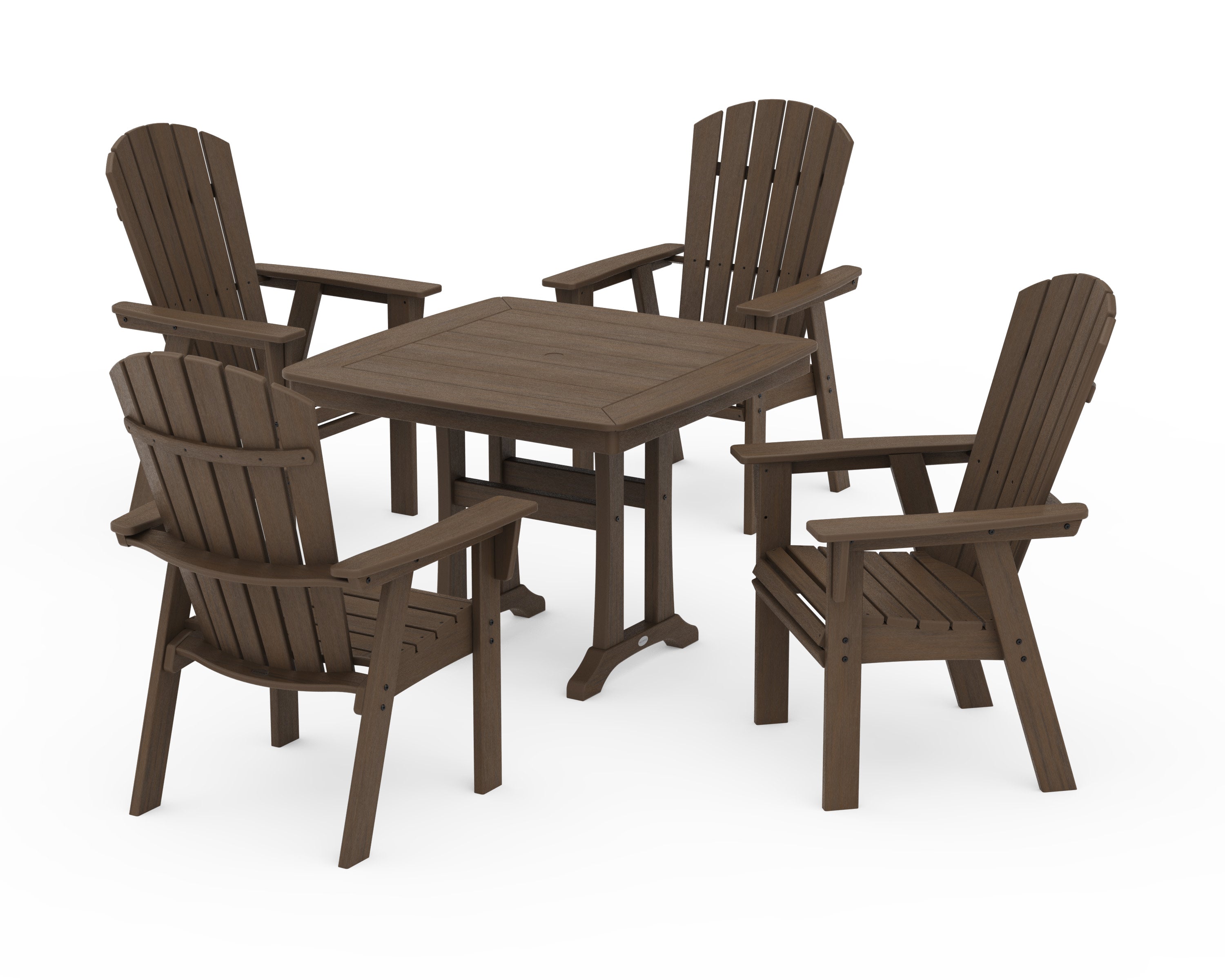 Nautical Adirondack 5-Piece Dining Set with Trestle Legs in Kona