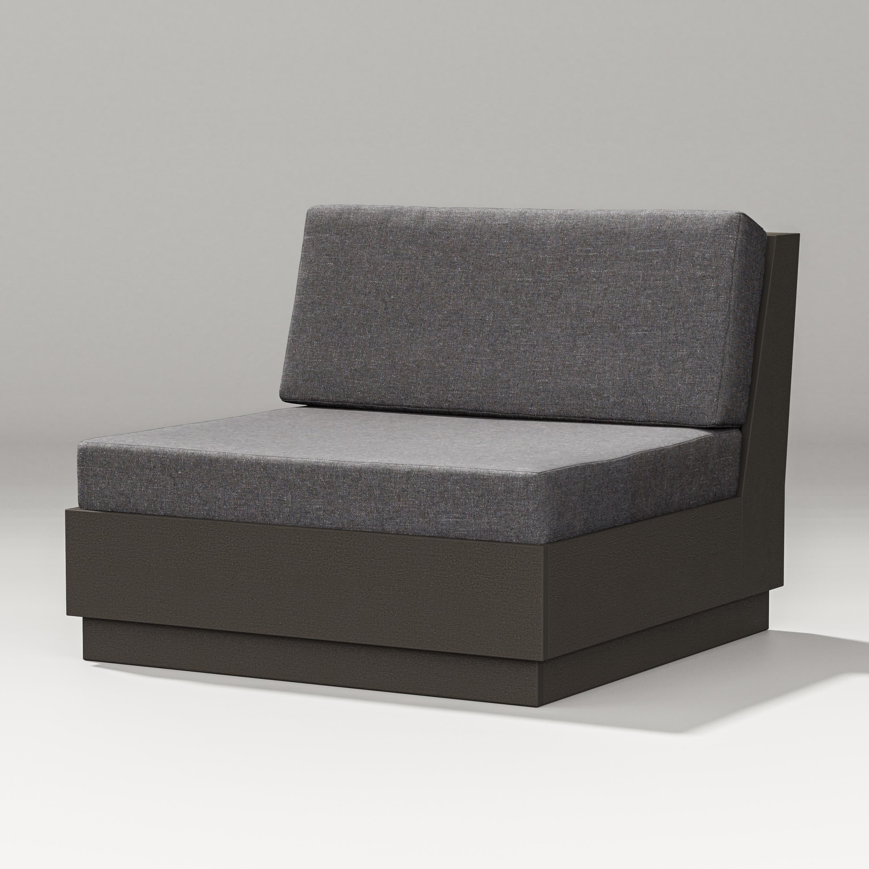 Elevate Modular Armless Chair in Vintage Coffee / Ash Charcoal