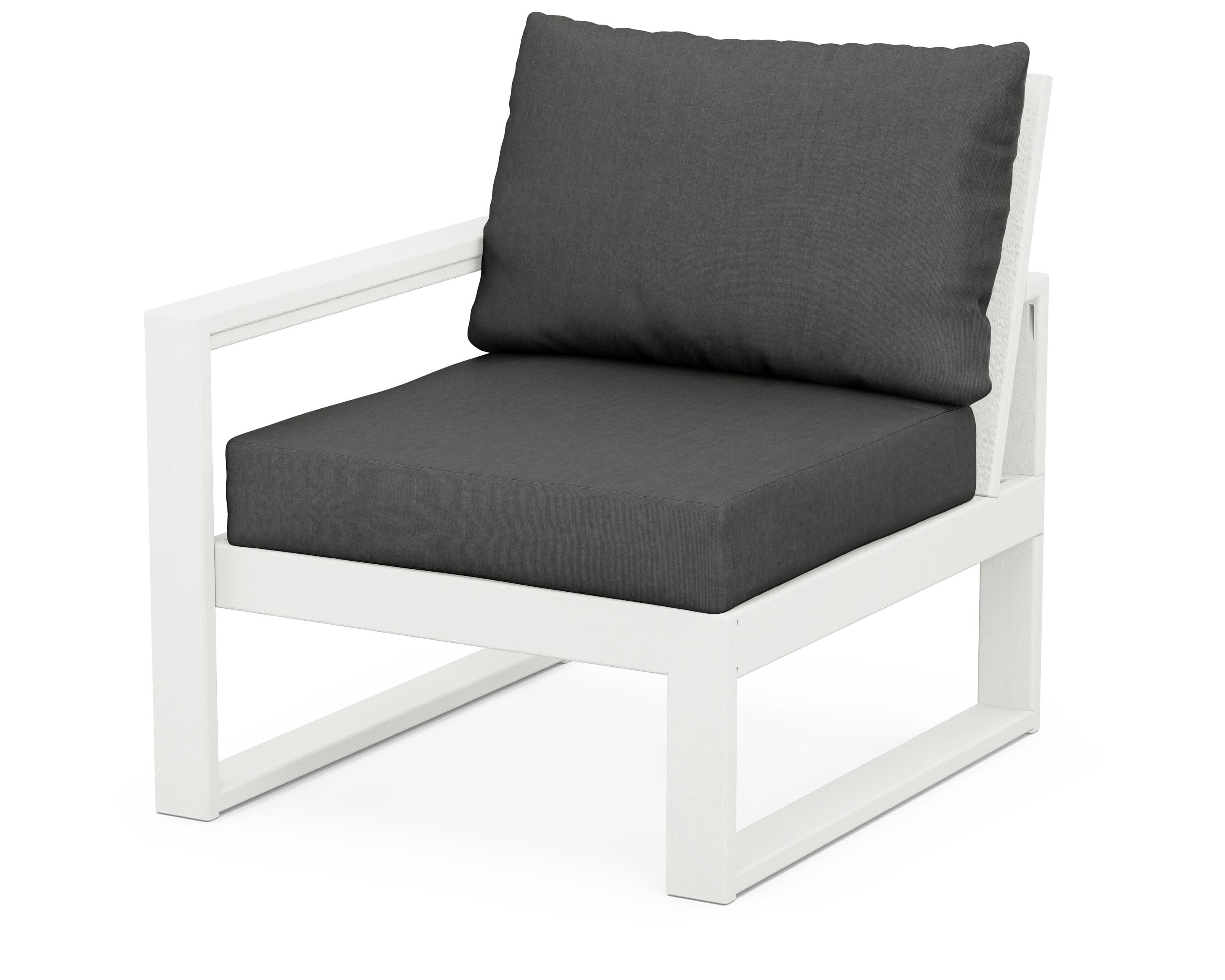 EDGE Modular Left Arm Chair in Vintage White / Spectrum Carbon