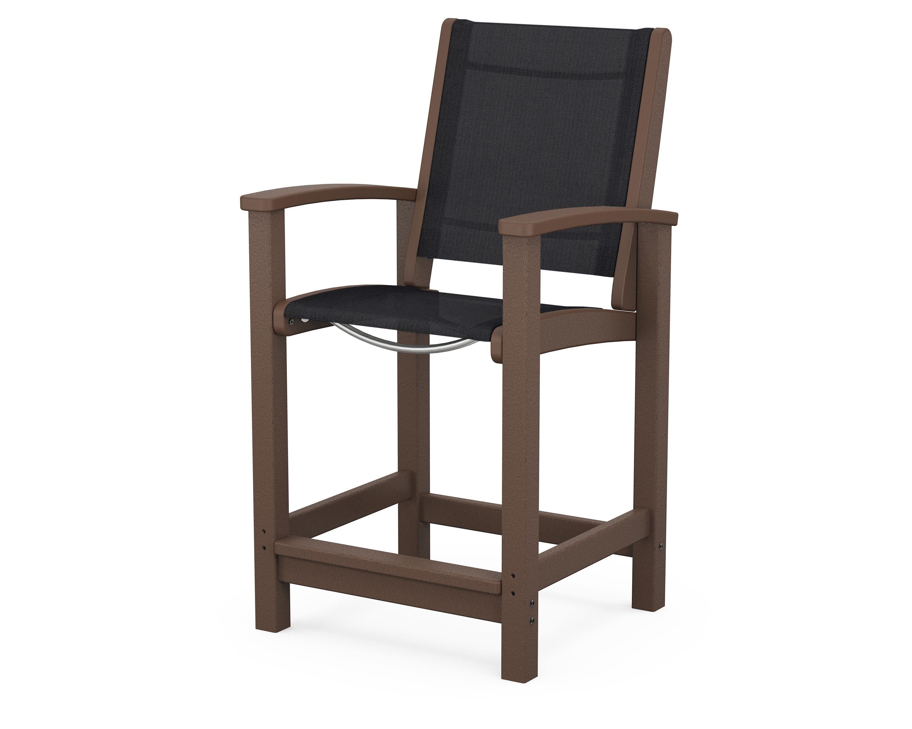 Coastal Counter Chair in Mahogany / Black Sling