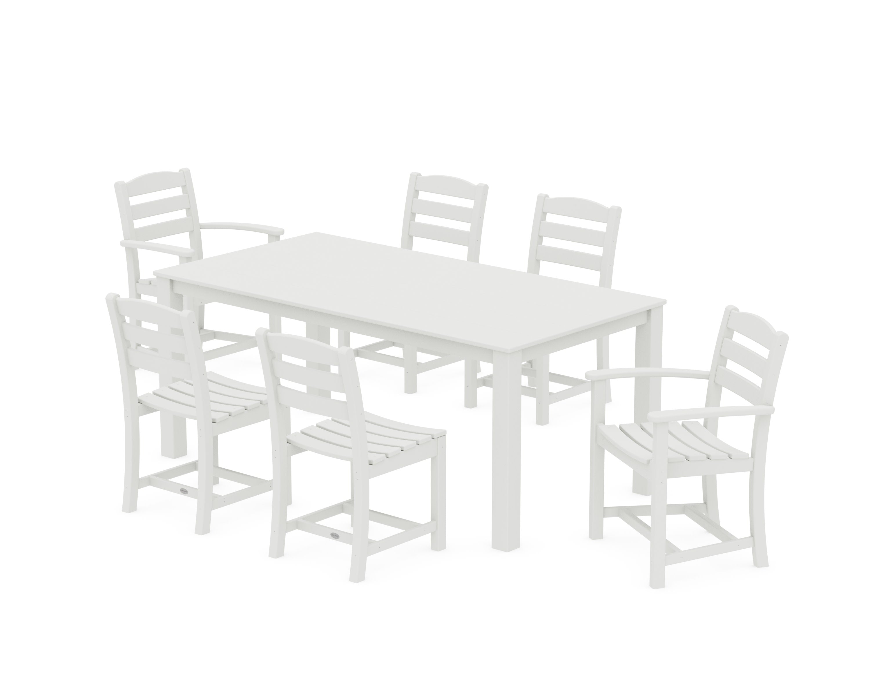 La Casa Cafe' 7-Piece Parsons Dining Set in Vintage White
