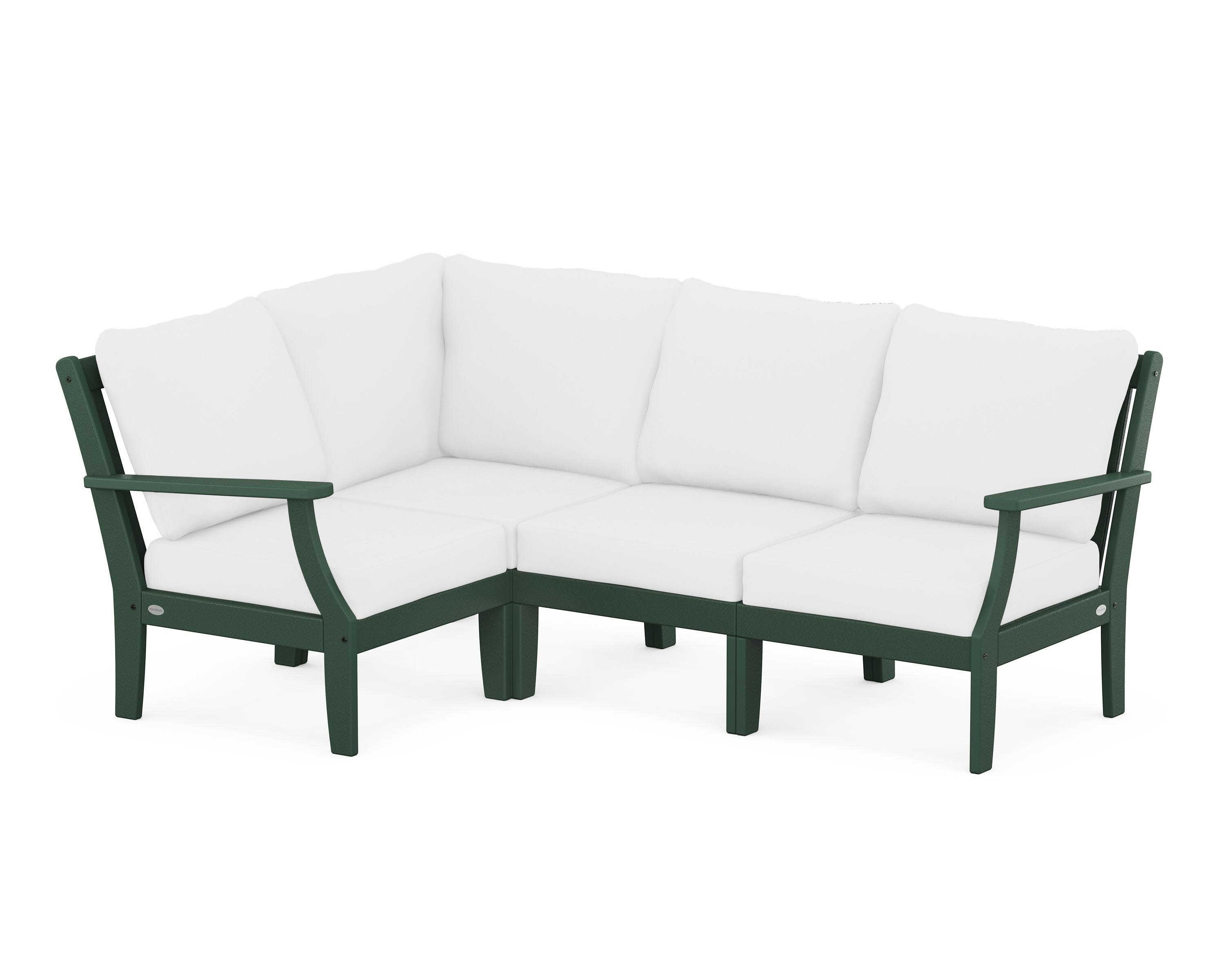 Braxton Modular 4-Piece Deep Seating Set in Green / Natural