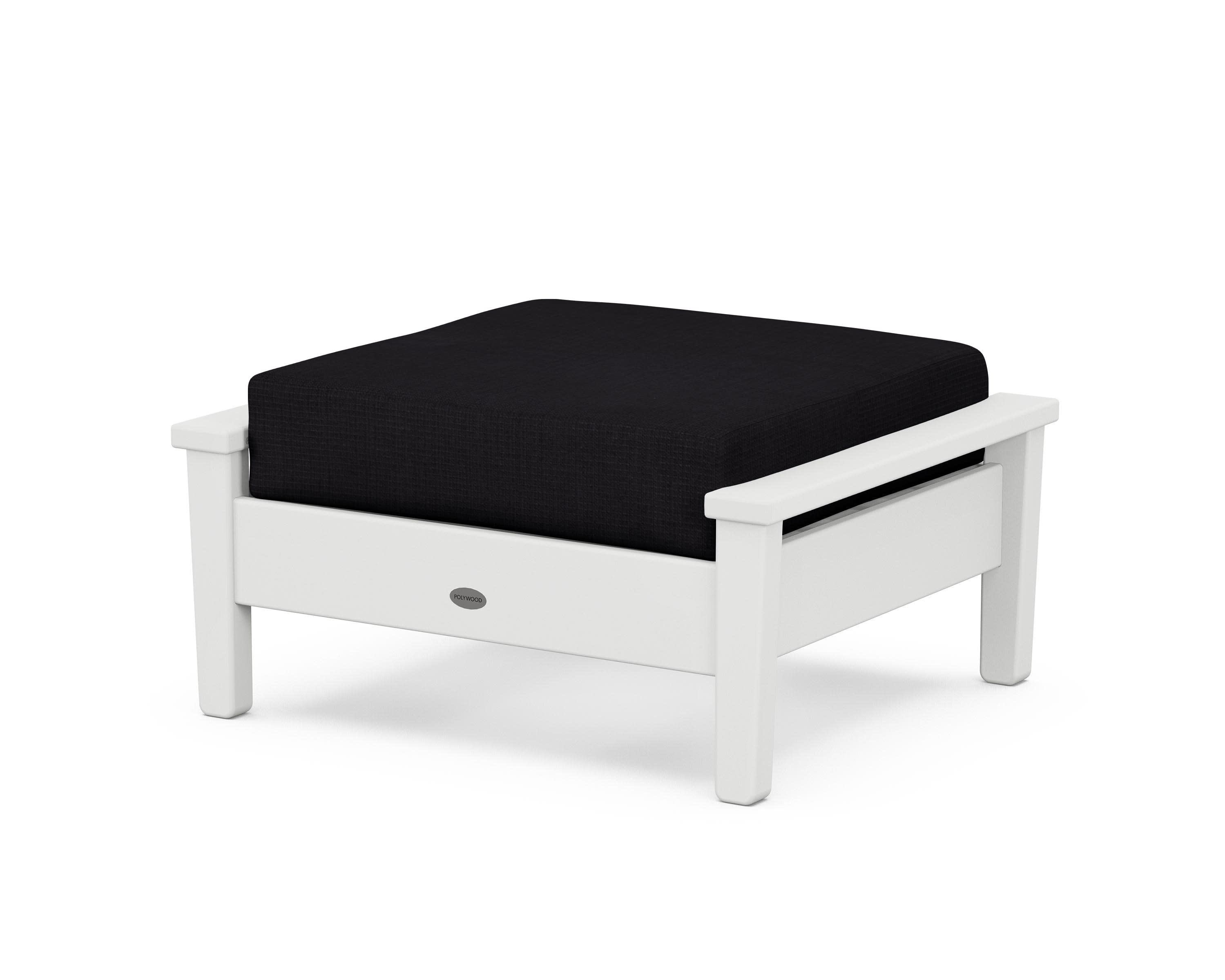 Prescott Deep Seating Ottoman in White / Midnight Linen