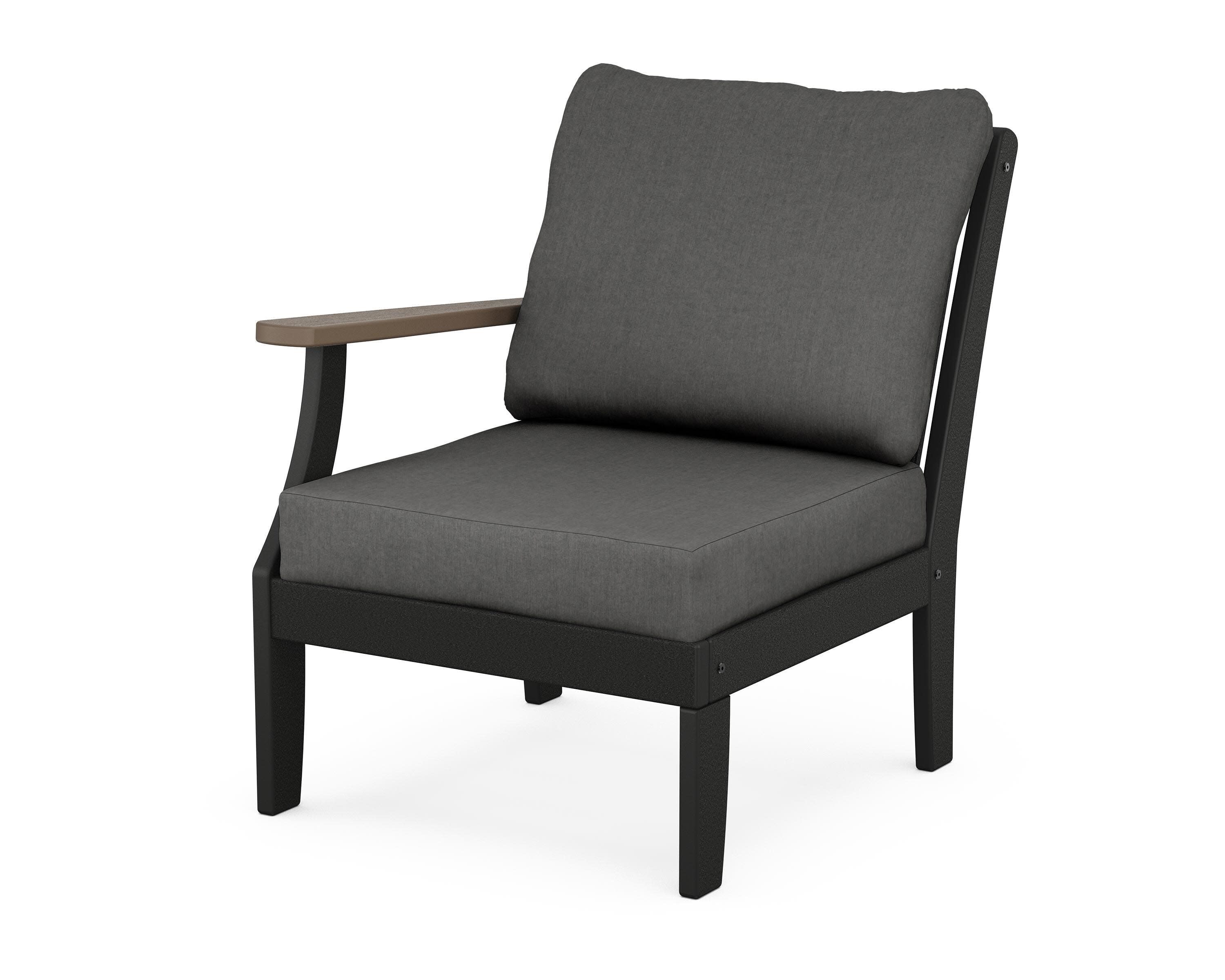 Braxton Modular Left Arm Chair in Black / Kona / Spectrum Carbon