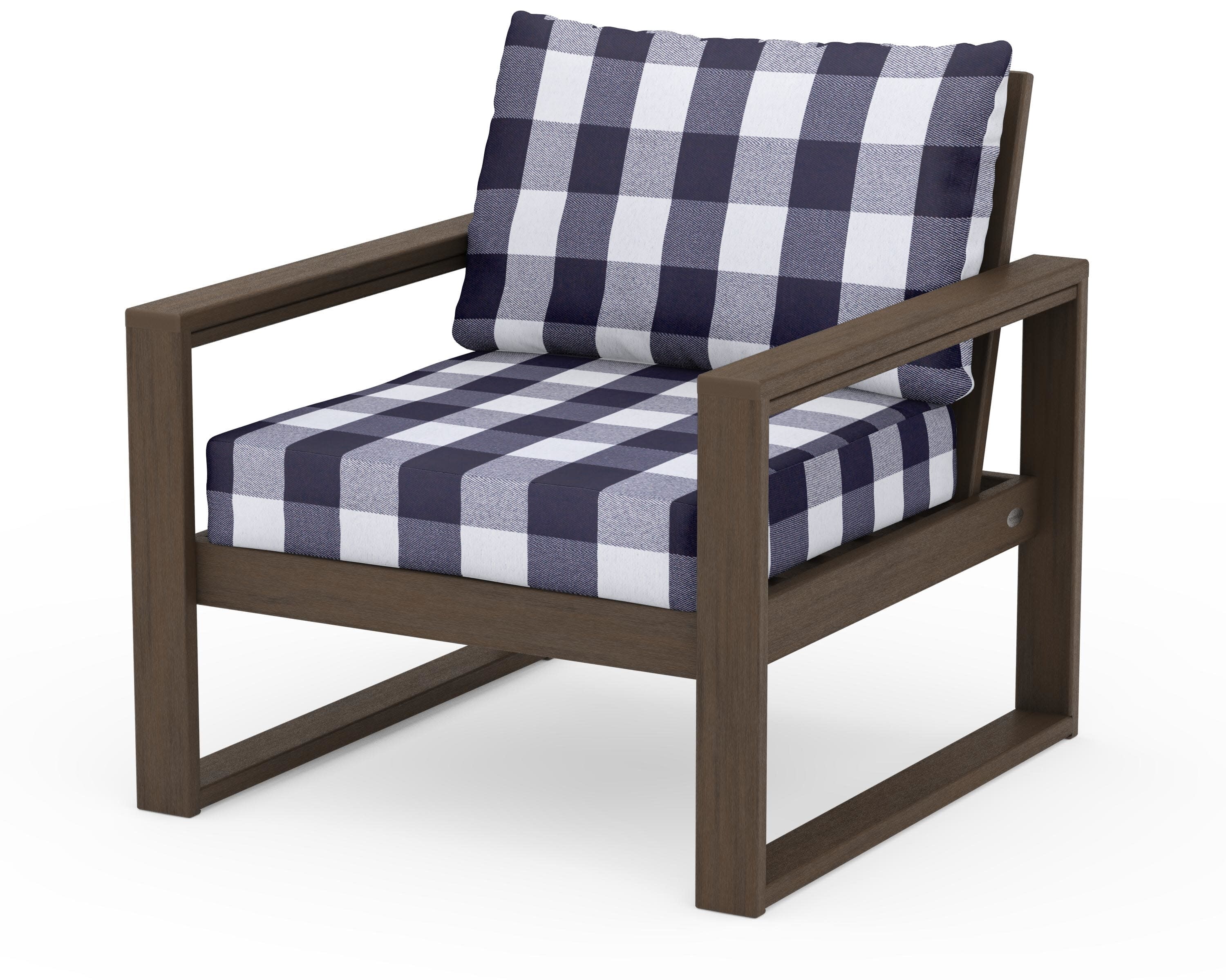EDGE Club Chair in Kona / Buffalo Plaid Navy