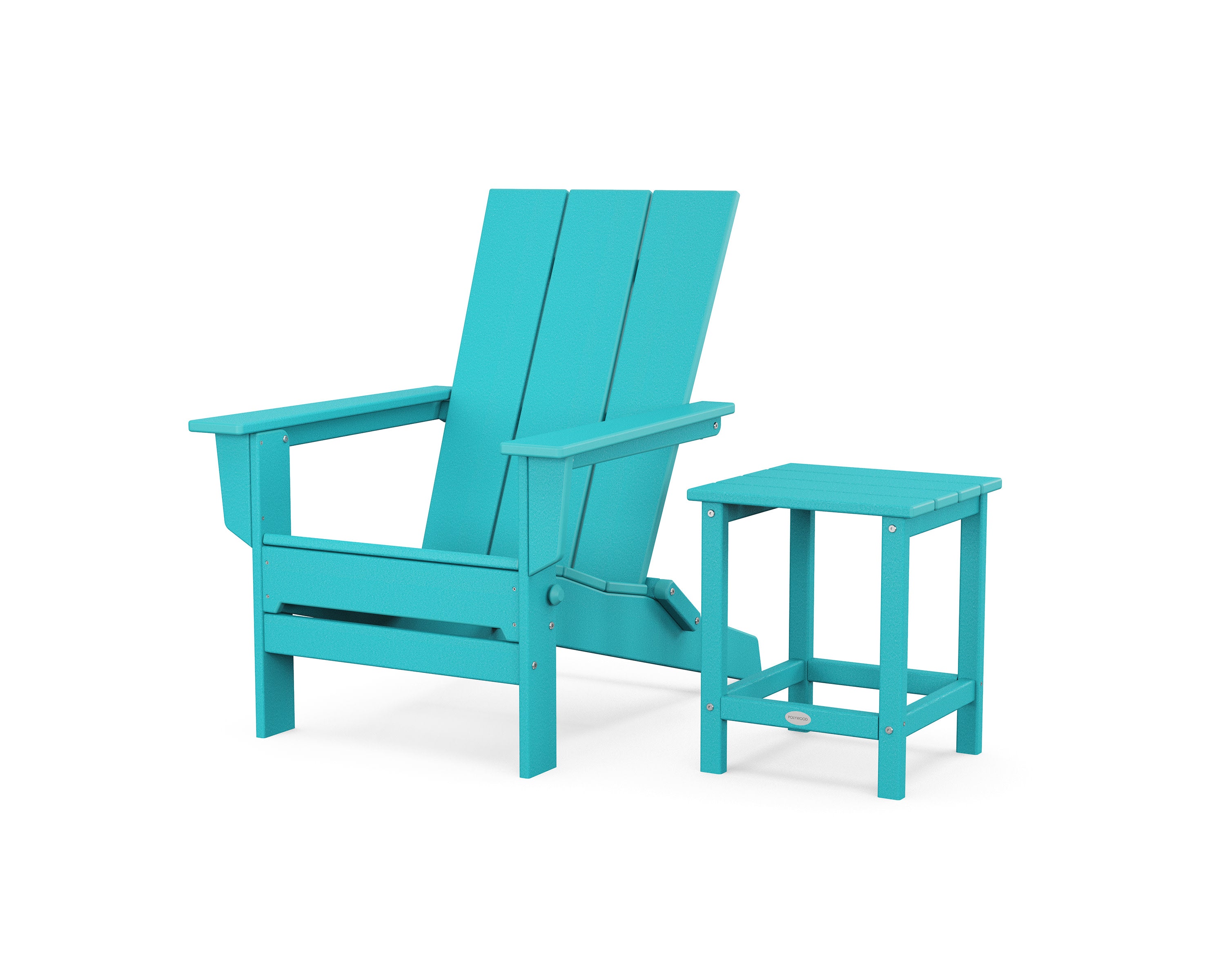 Modern Studio Folding Adirondack Chair with Side Table in Aruba