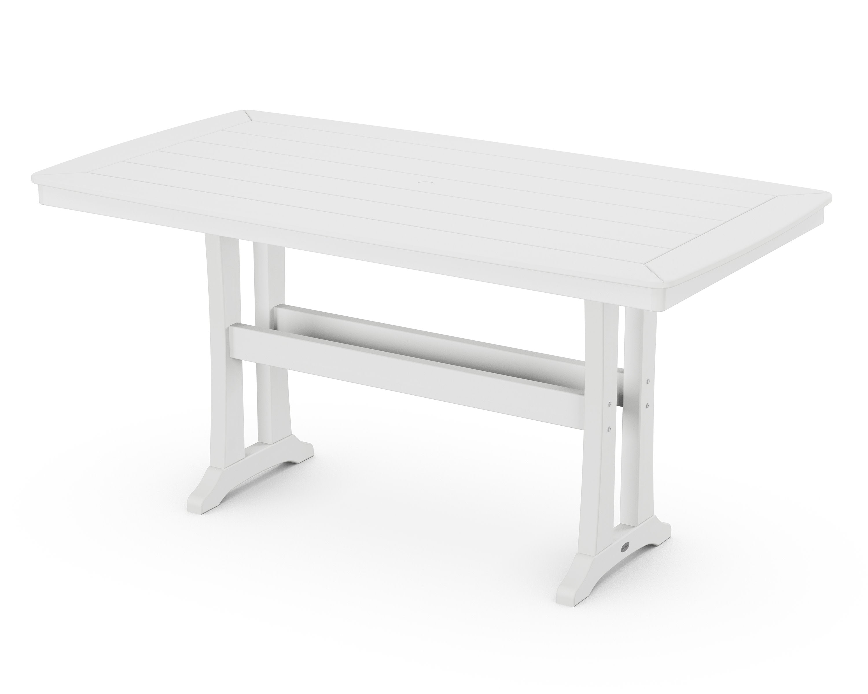 Nautical Trestle 38" x 73" Counter Table in White