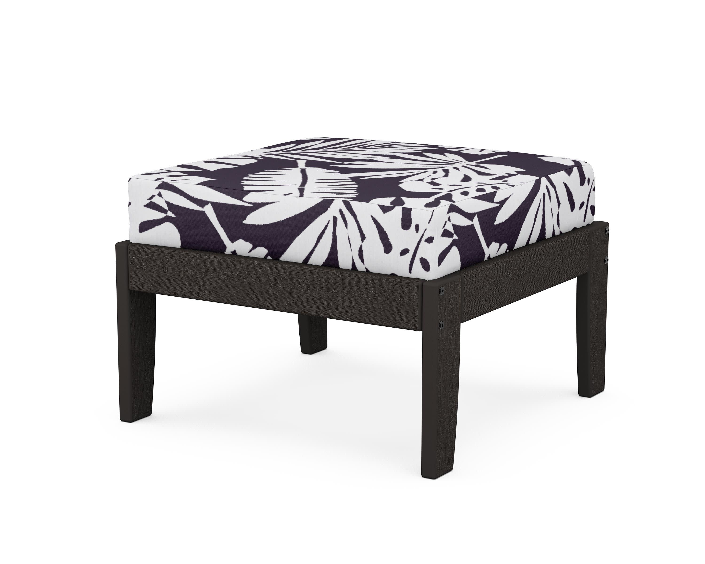 Modular Ottoman - Classic in Vintage Coffee / Leaf Navy