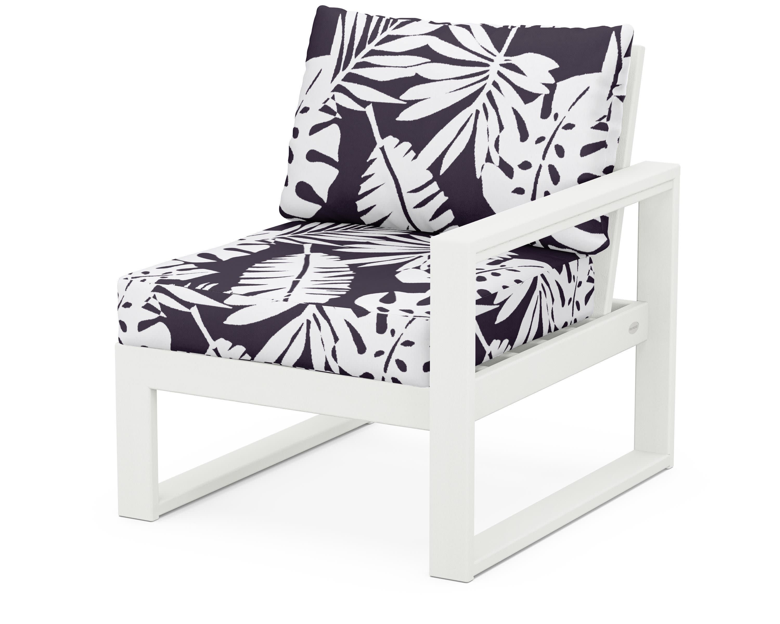EDGE Modular Right Arm Chair in Vintage White / Leaf Navy