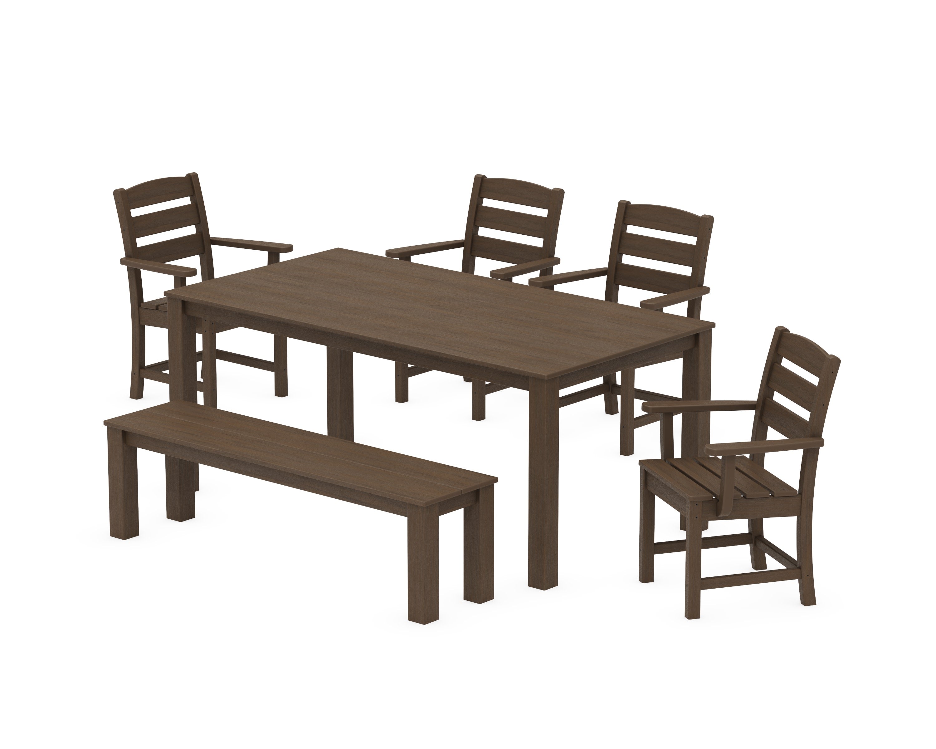 Lakeside 6-Piece Parsons Dining Set with Bench in Kona