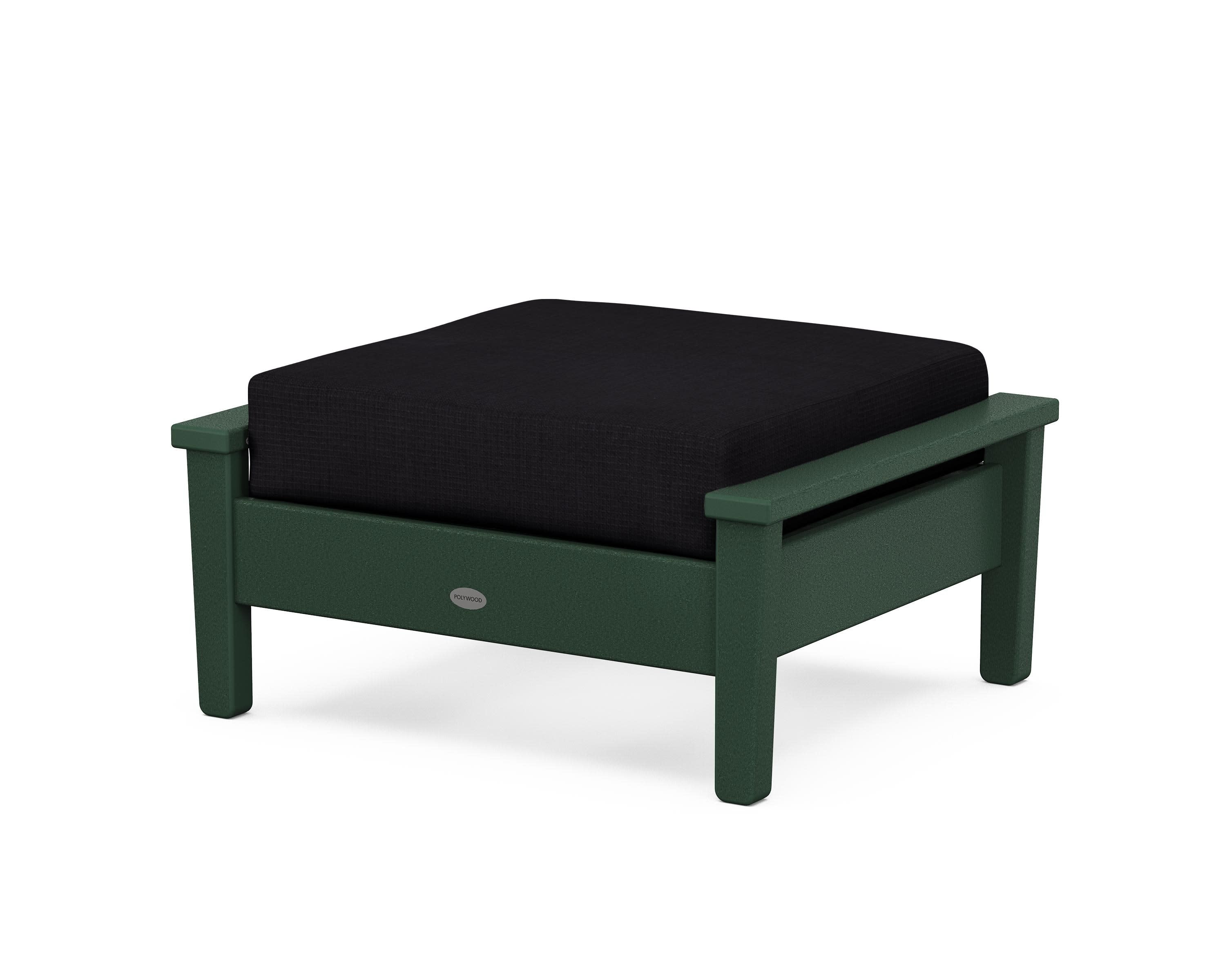 Prescott Deep Seating Ottoman in Green / Midnight Linen