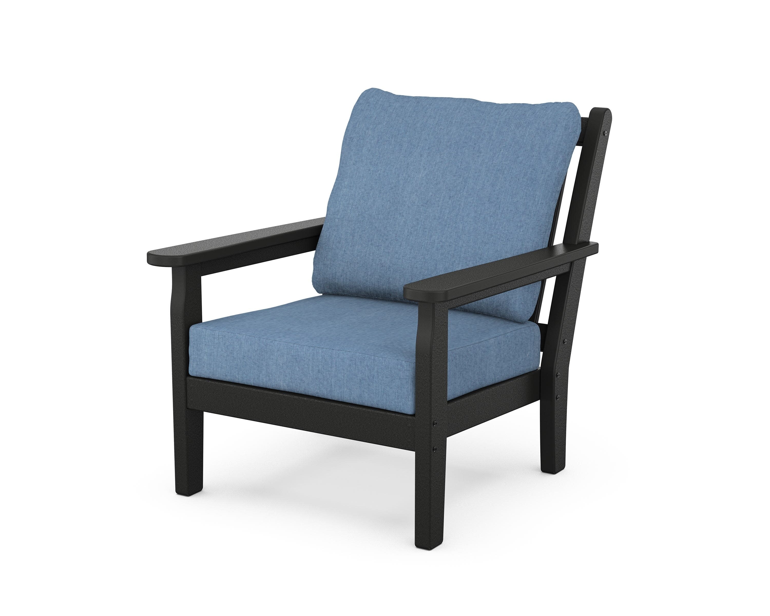 Chippendale Deep Seating Chair in Black / Sky Blue