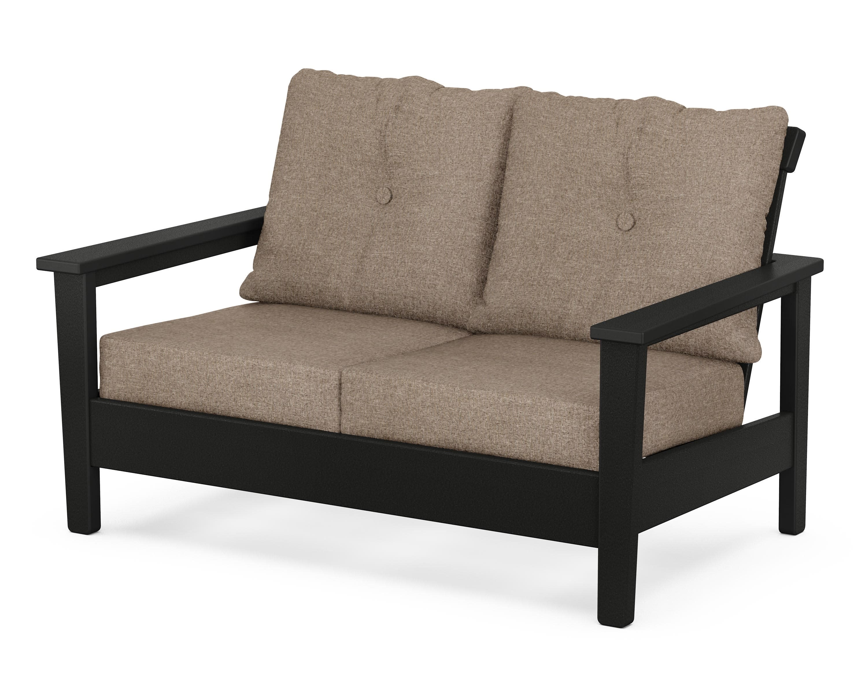 Prescott Deep Seating Loveseat in Black / Spiced Burlap