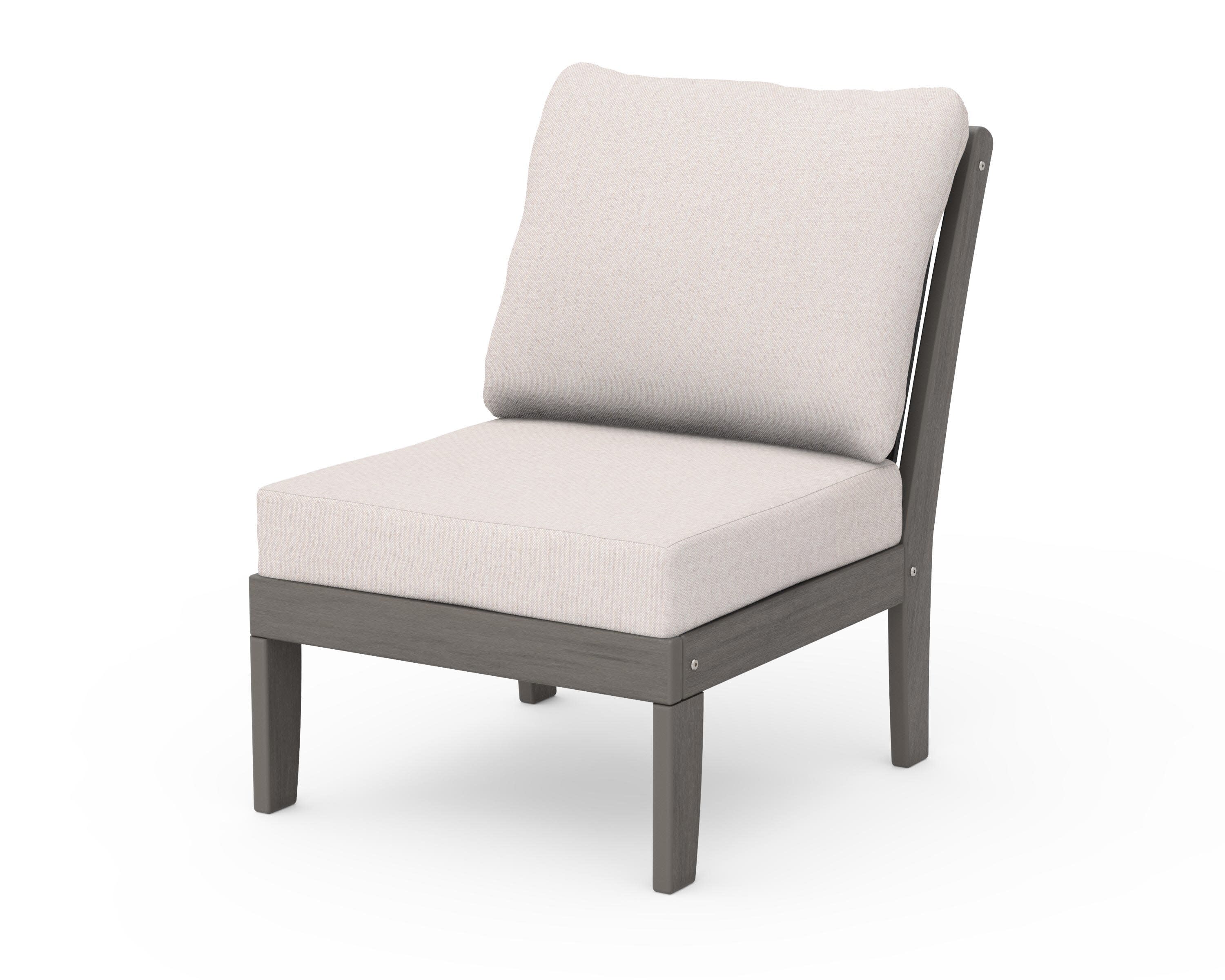 Braxton Modular Armless Chair in Driftwood / Dune Burlap
