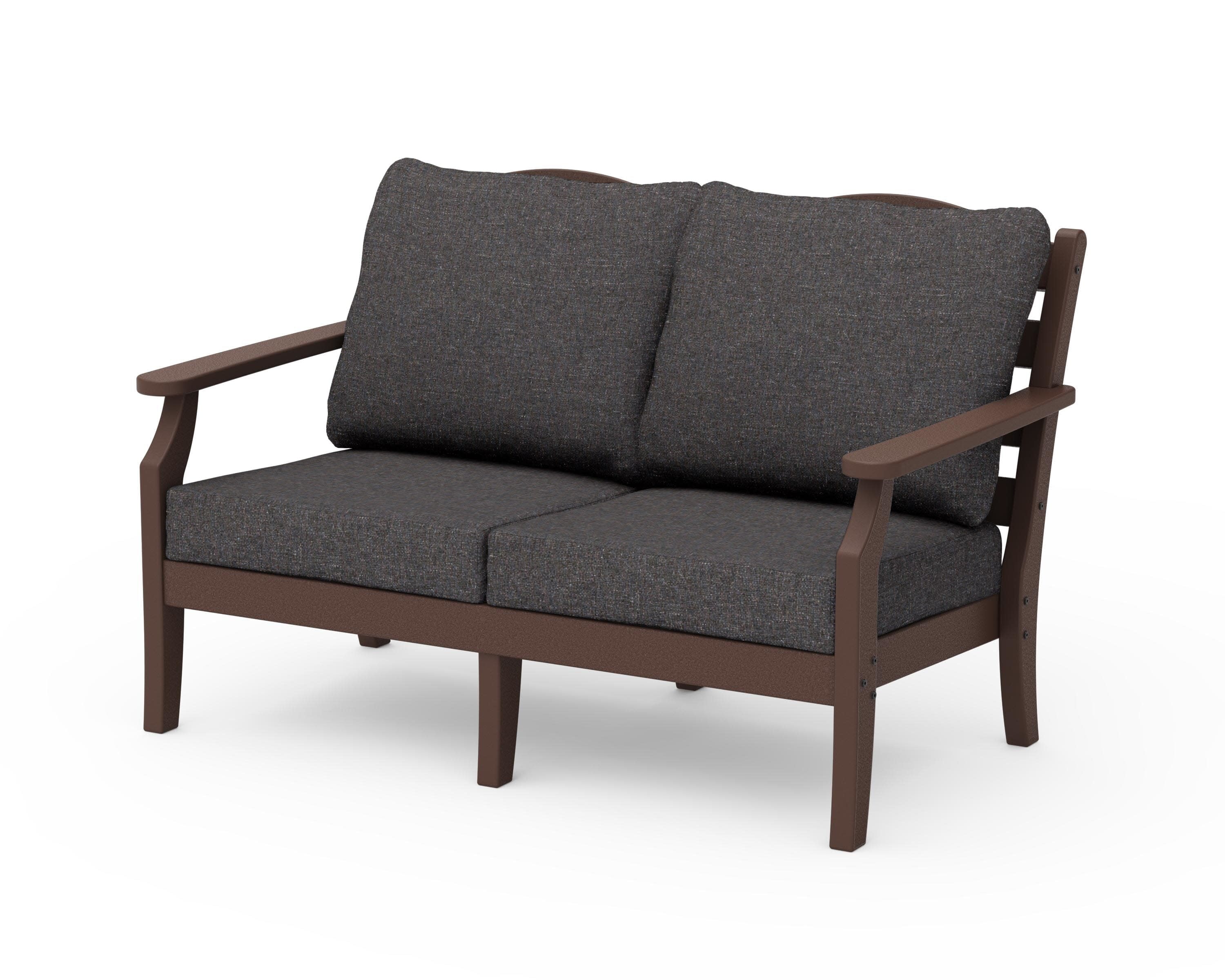Savannah Deep Seating Loveseat in Mahogany / Ash Charcoal