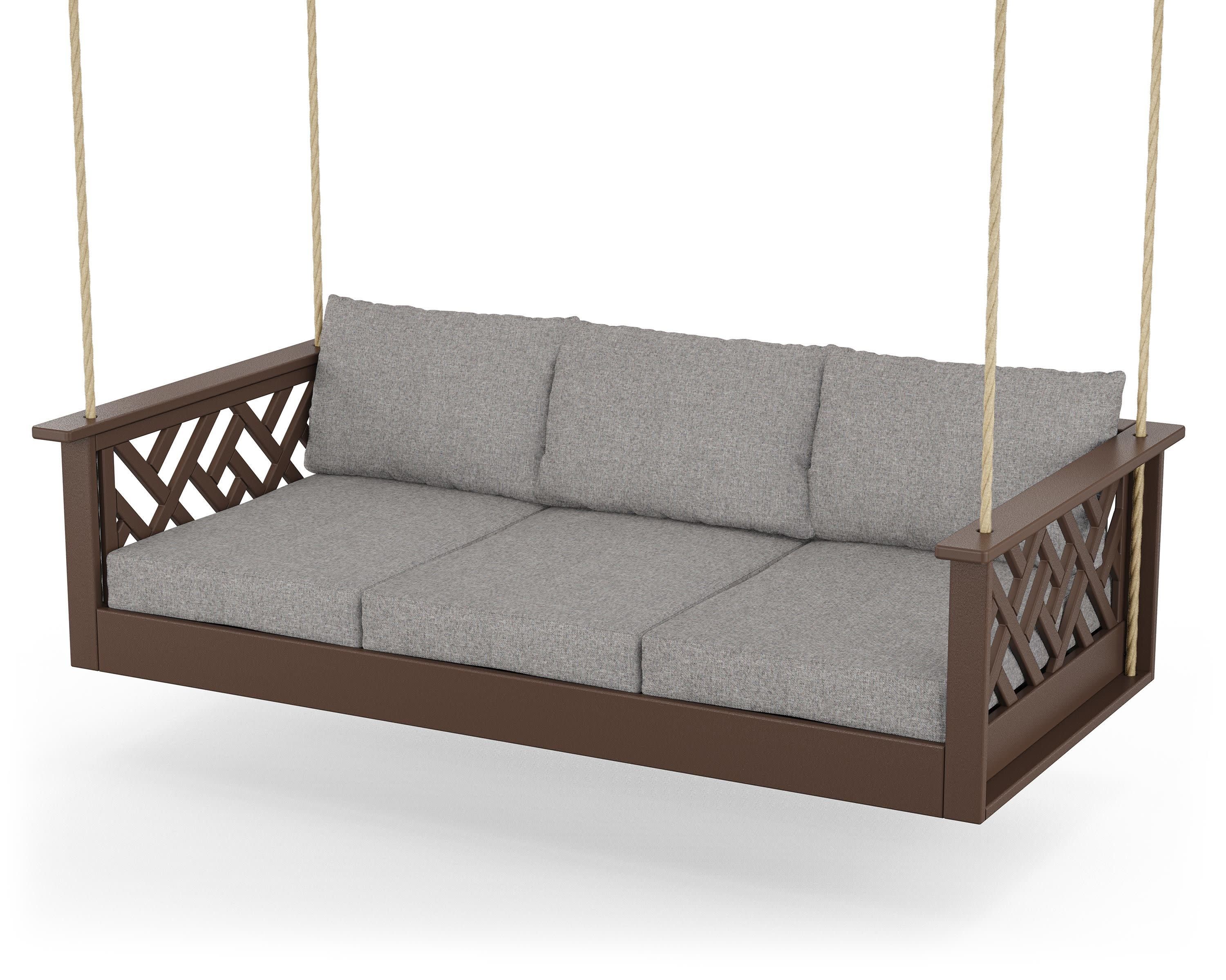 Chippendale Daybed Swing in Mahogany / Grey Mist