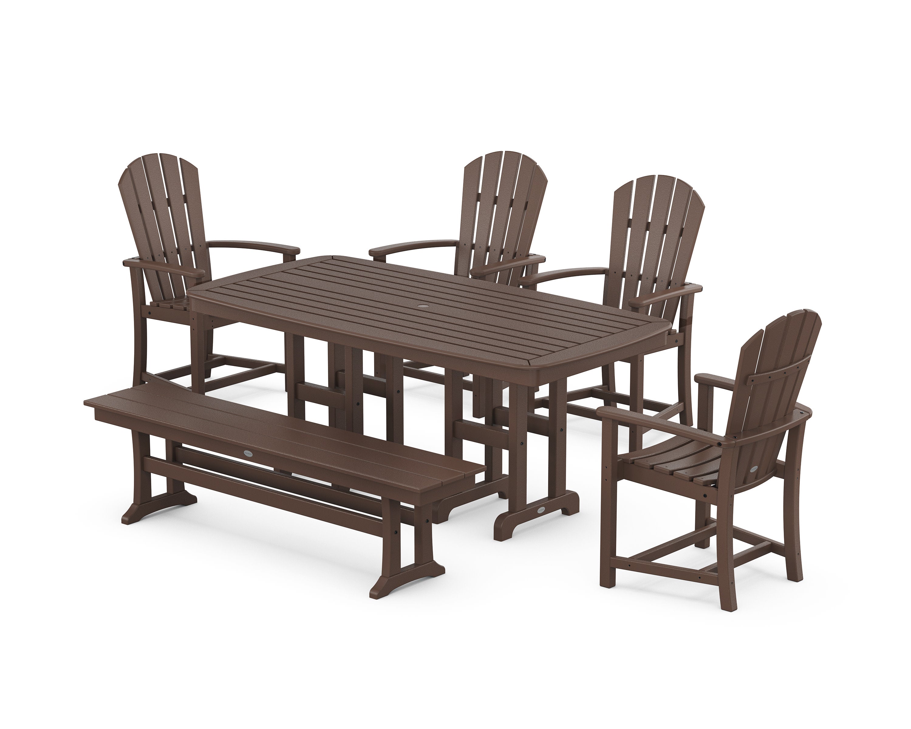 Palm Coast 6-Piece Dining Set with Bench in Mahogany