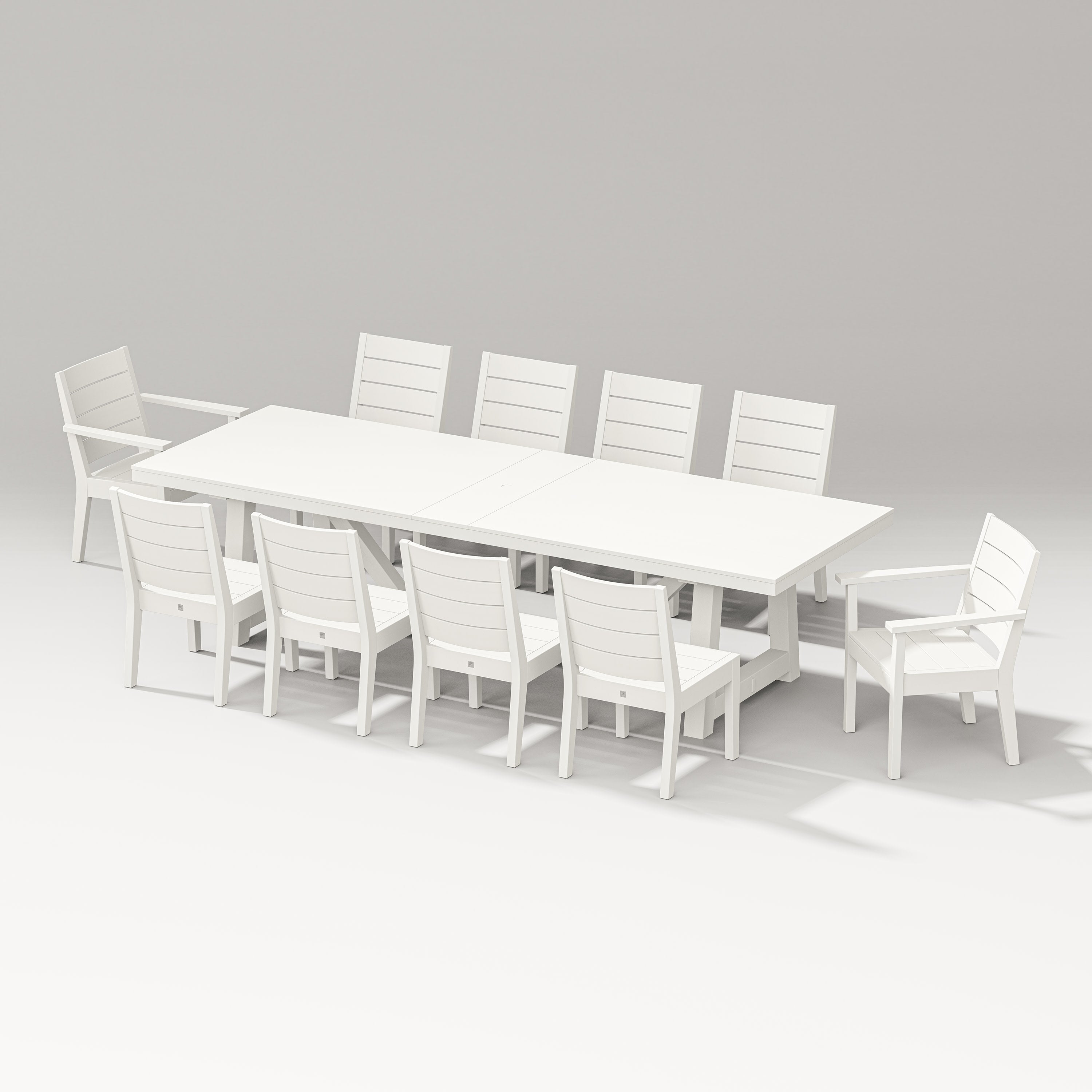 Latitude 11-Piece A-Frame Table Dining Set in Vintage White